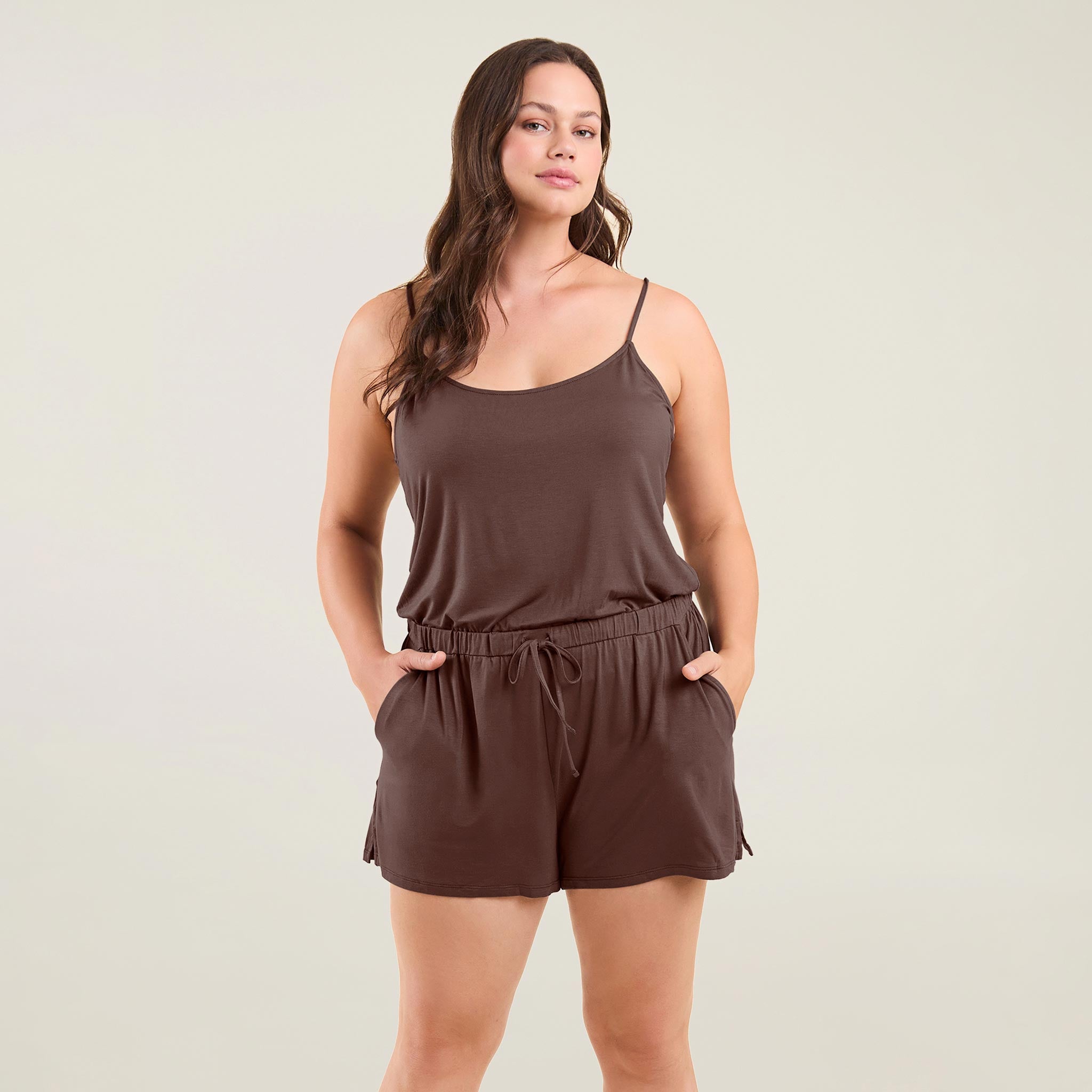 Sleep Romper | Coffee
