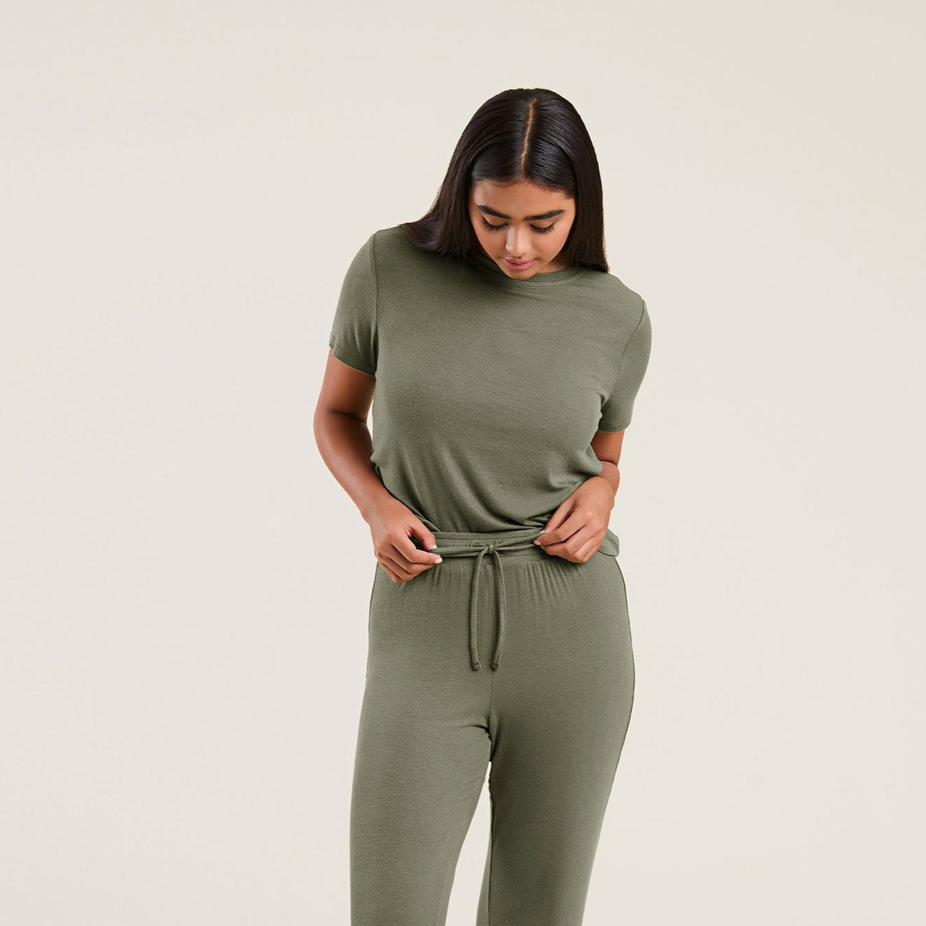 Ribbed Pajama Set | Olive
