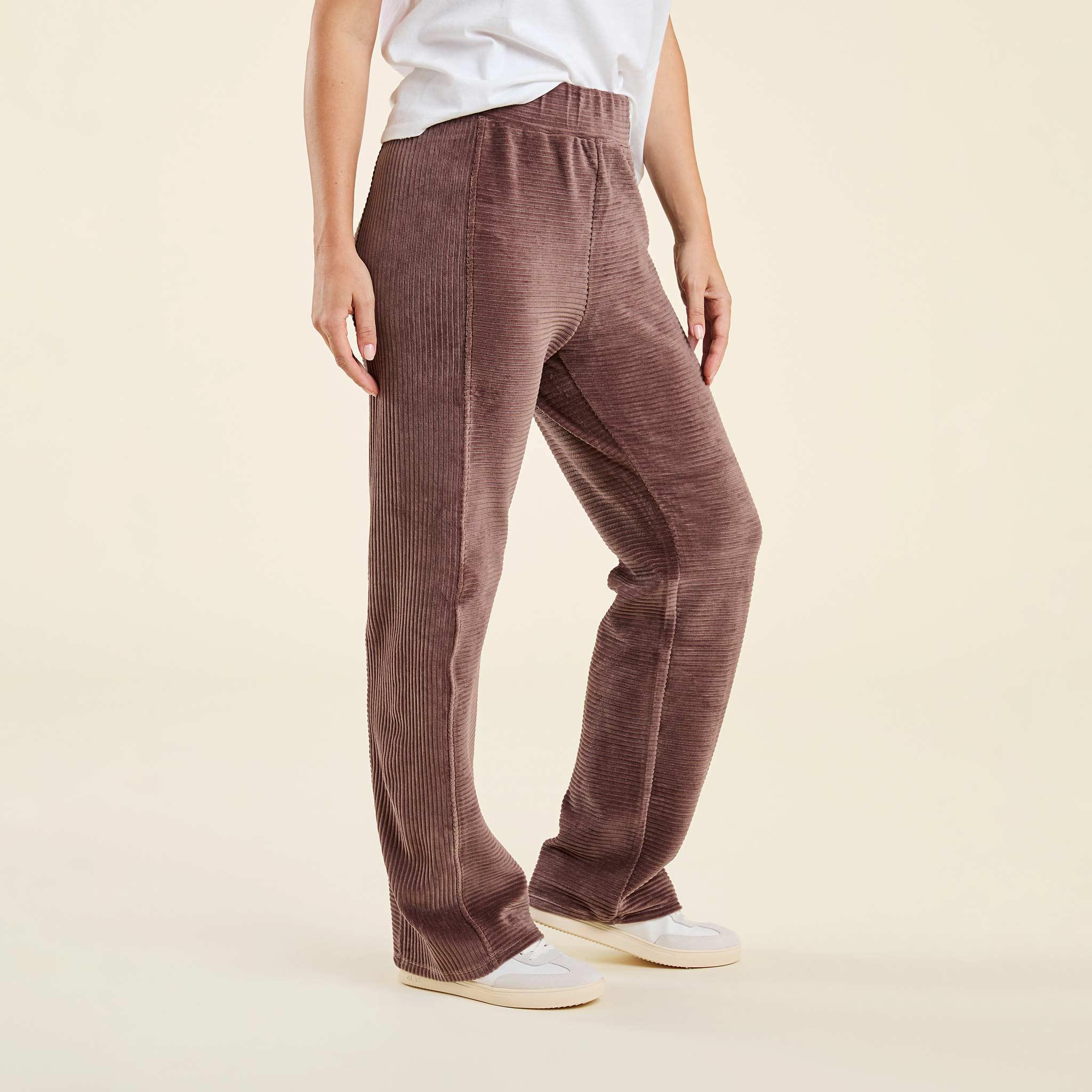 Textured Wide Leg Pant | Coffee