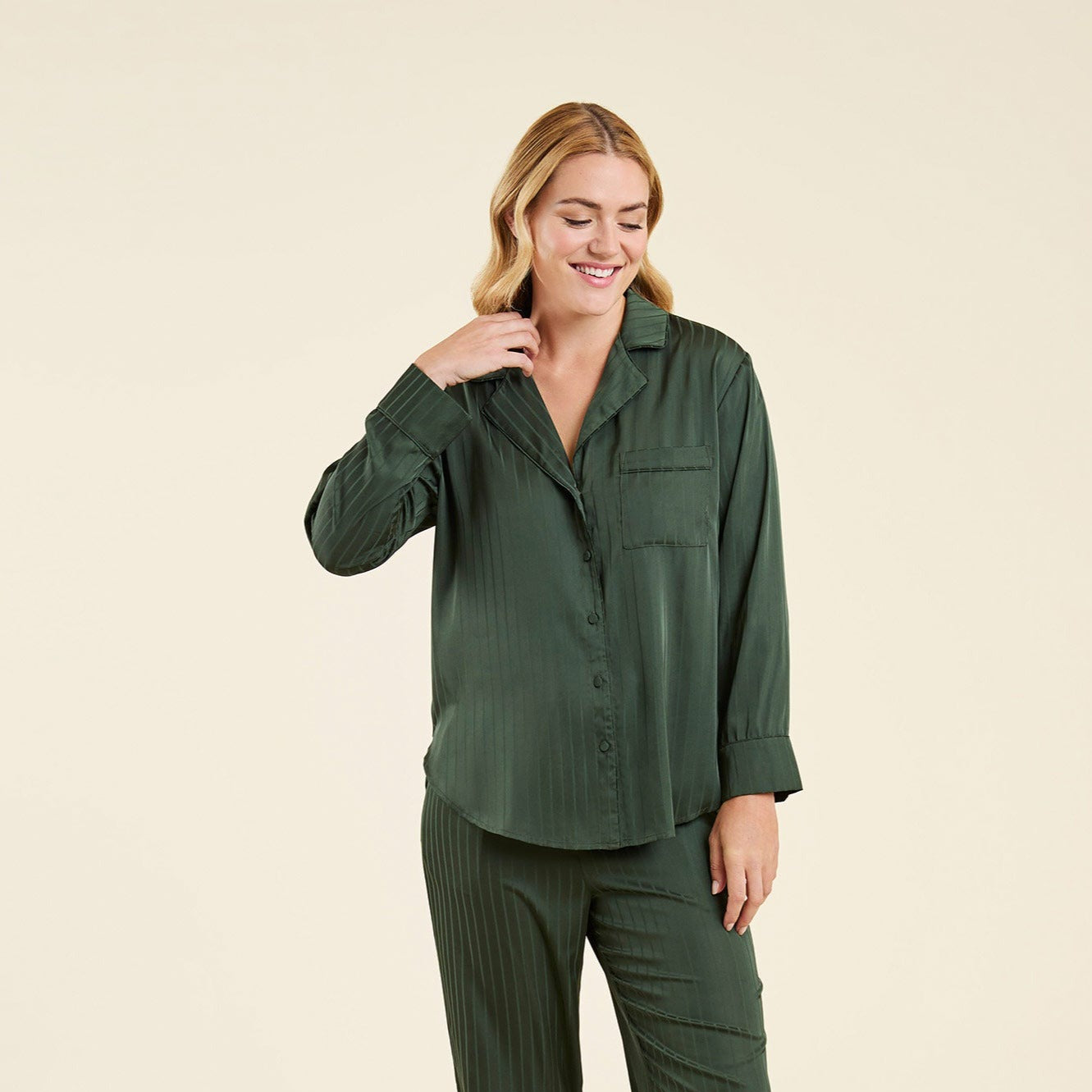 Satin Pajama Set | Evergreen