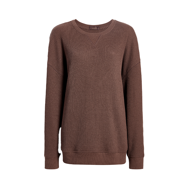 Waffle Crewneck Pullover | Coffee