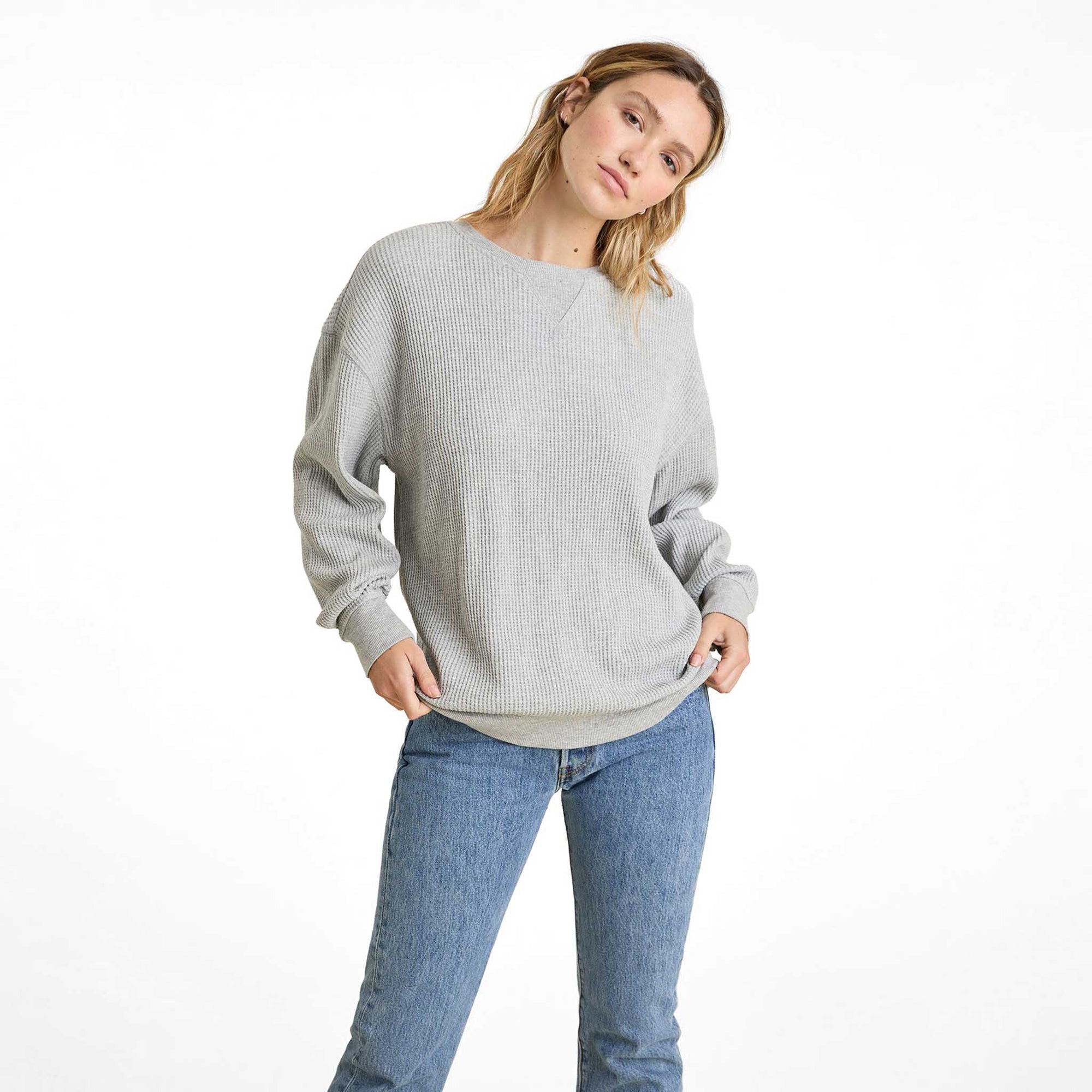 Waffle Crewneck Pullover