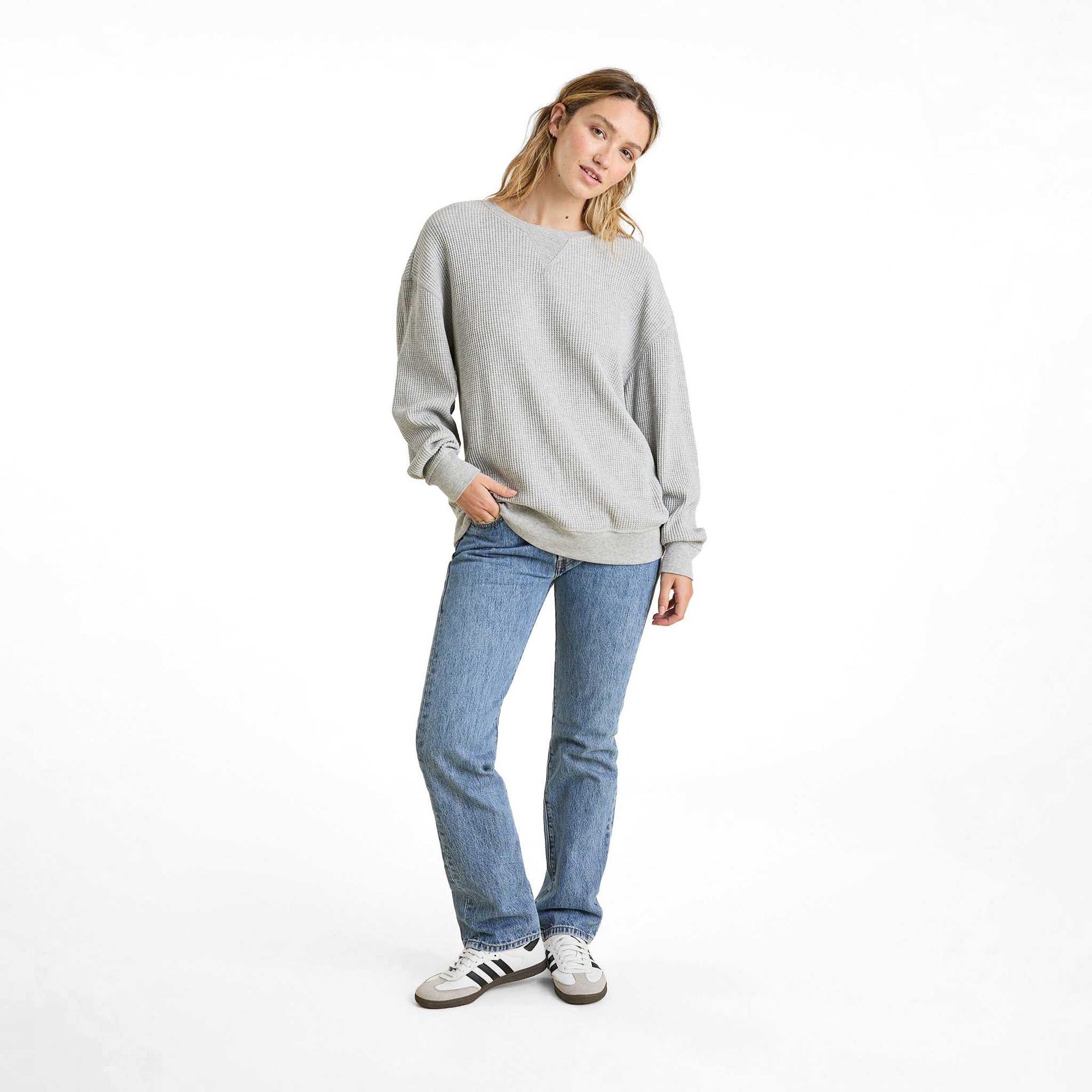 Waffle Crewneck Pullover