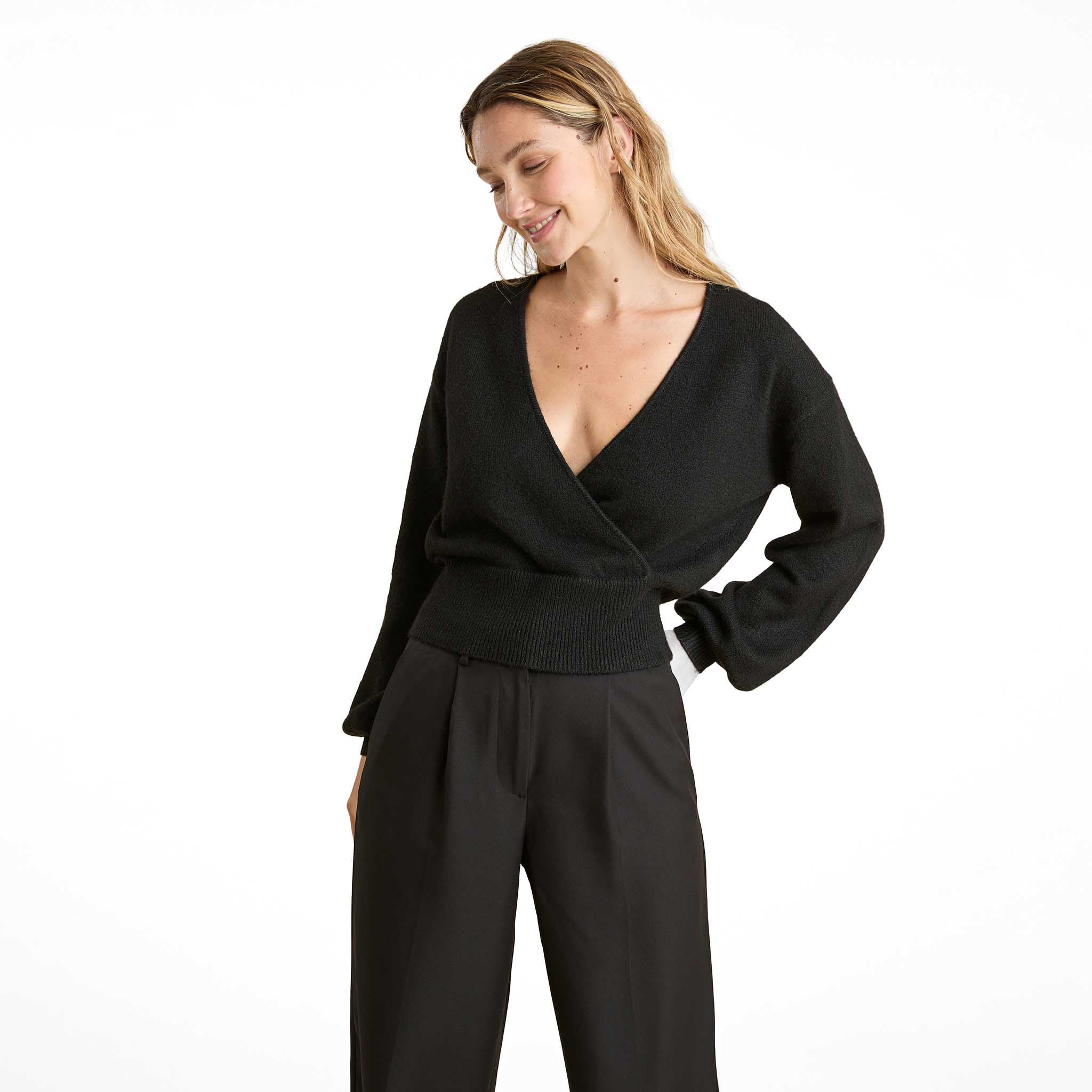 Short wrap sweater on sale