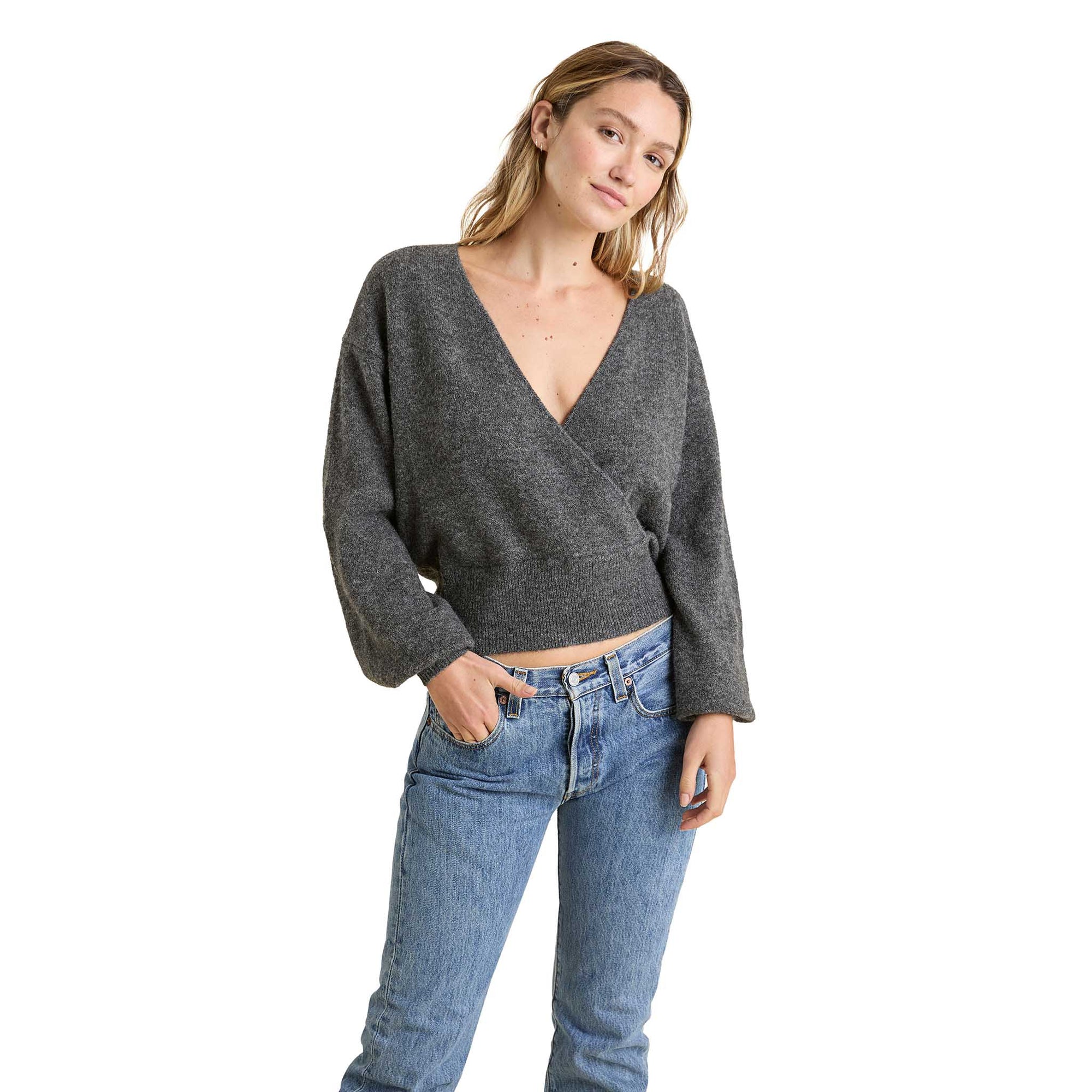 Cozy Knit Wrap Sweater