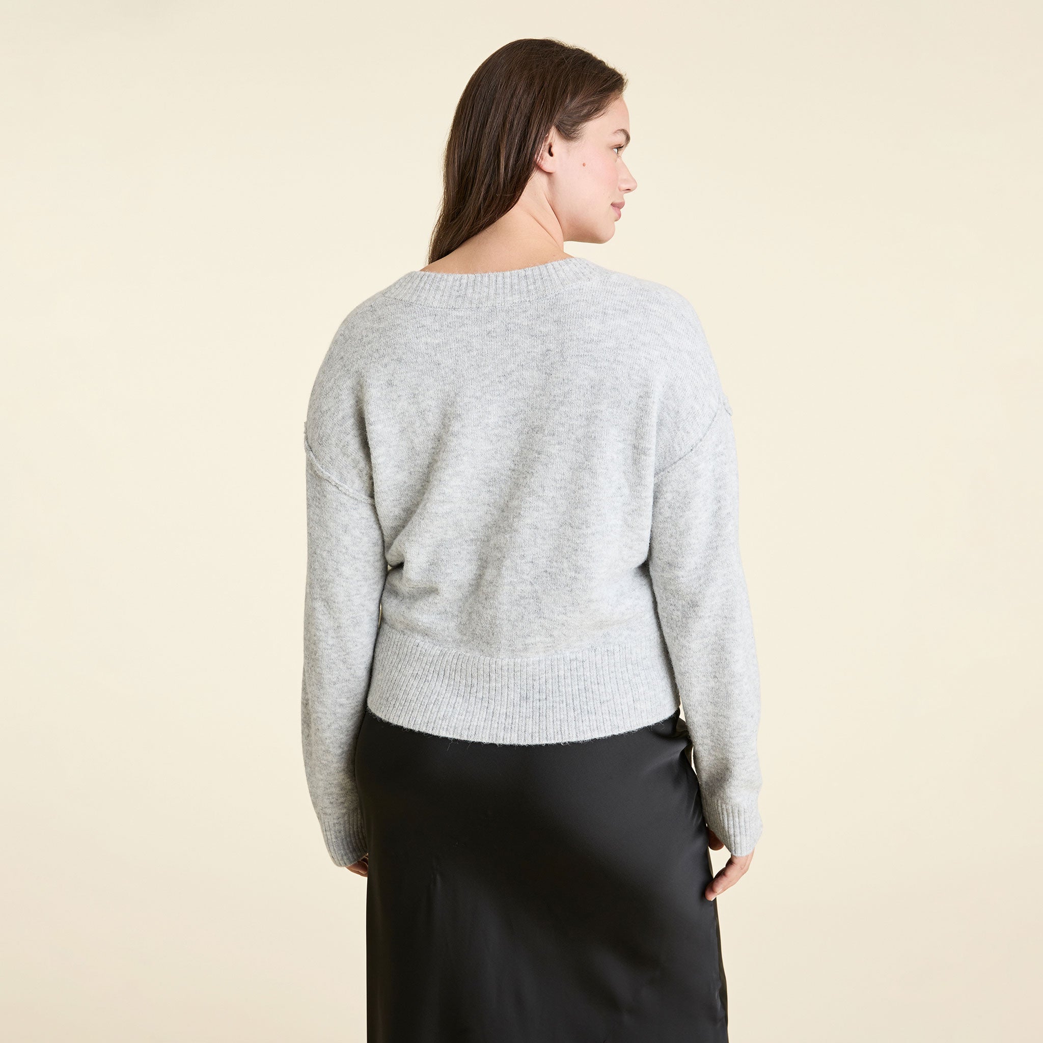 Cozy Knit Wrap Sweater | Heather Grey
