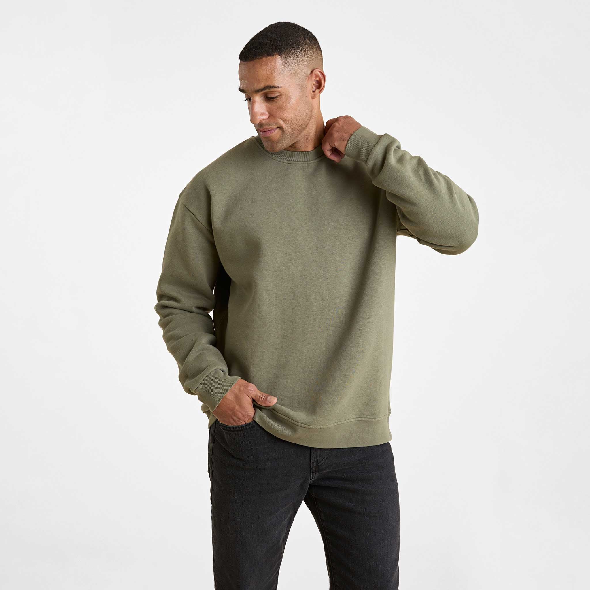 Olive sweatshirt mens clearance