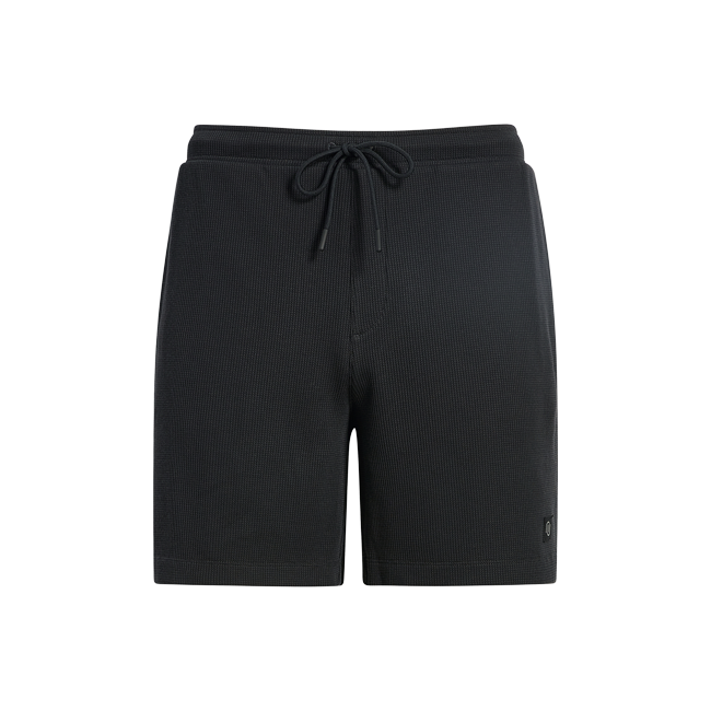 Men's Waffle Lounge Shorts - Black - Ryderwear
