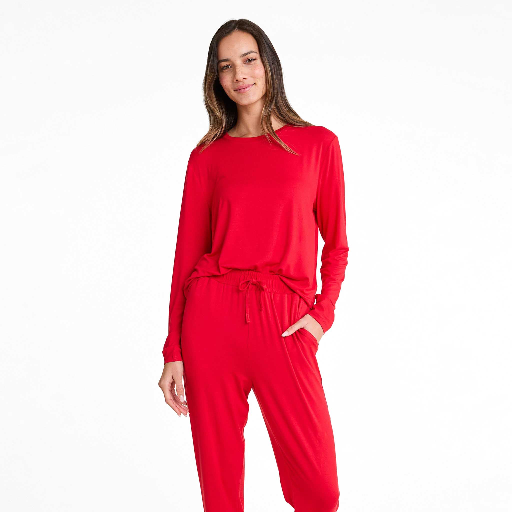 Pajama Jogger Set Cherry