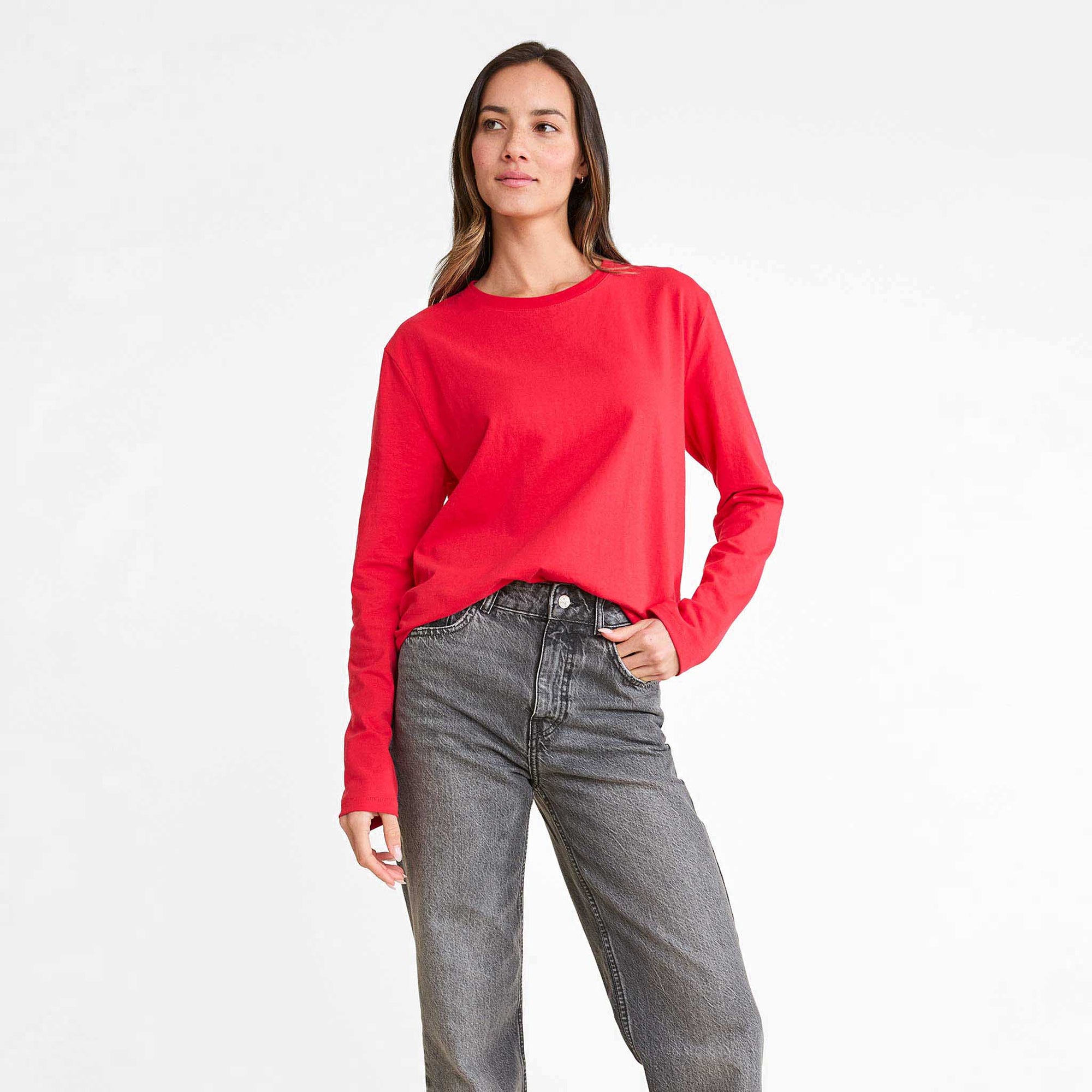 Vintage Cotton Long Sleeve Everyday T-Shirt