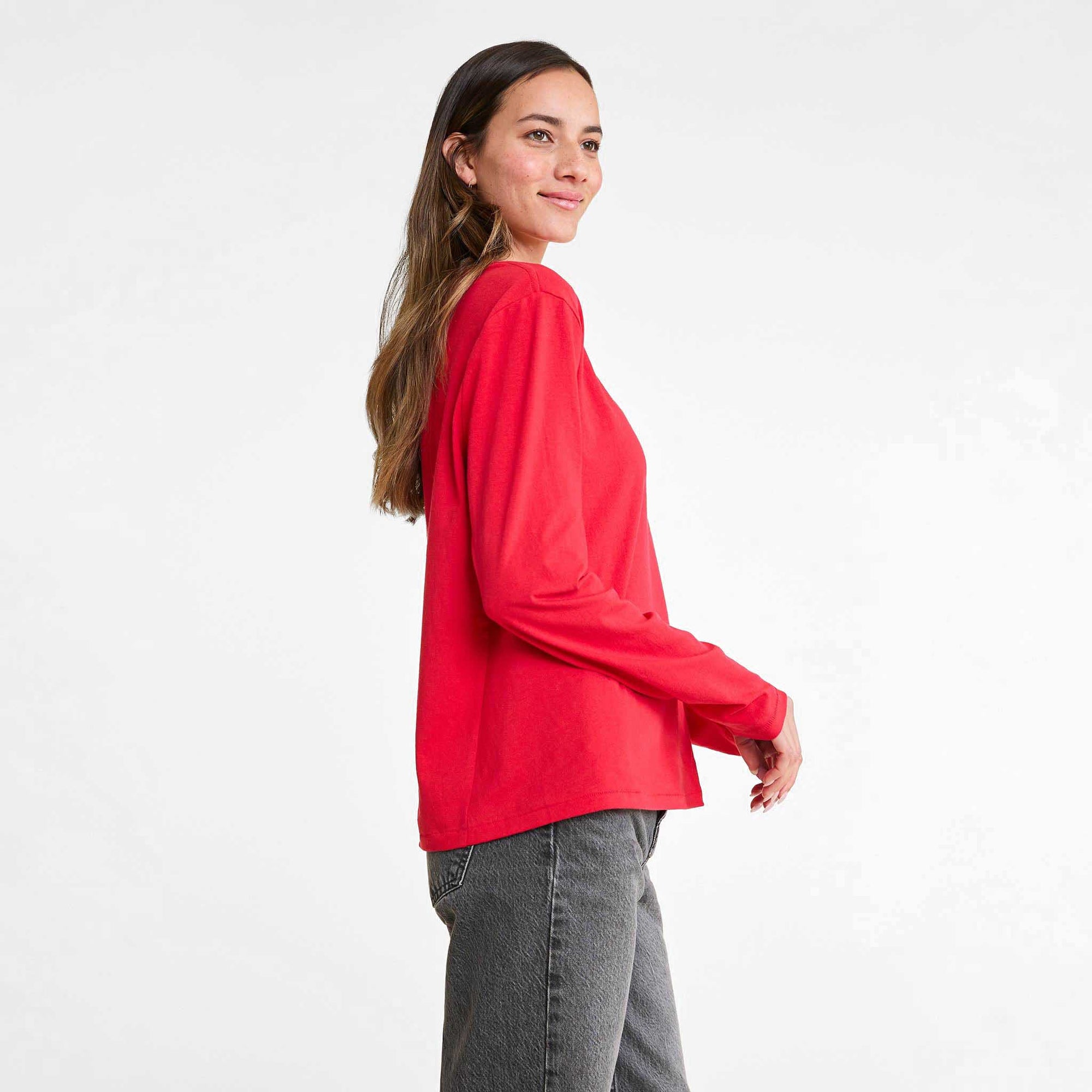 Vintage Cotton Long Sleeve Everyday T-Shirt