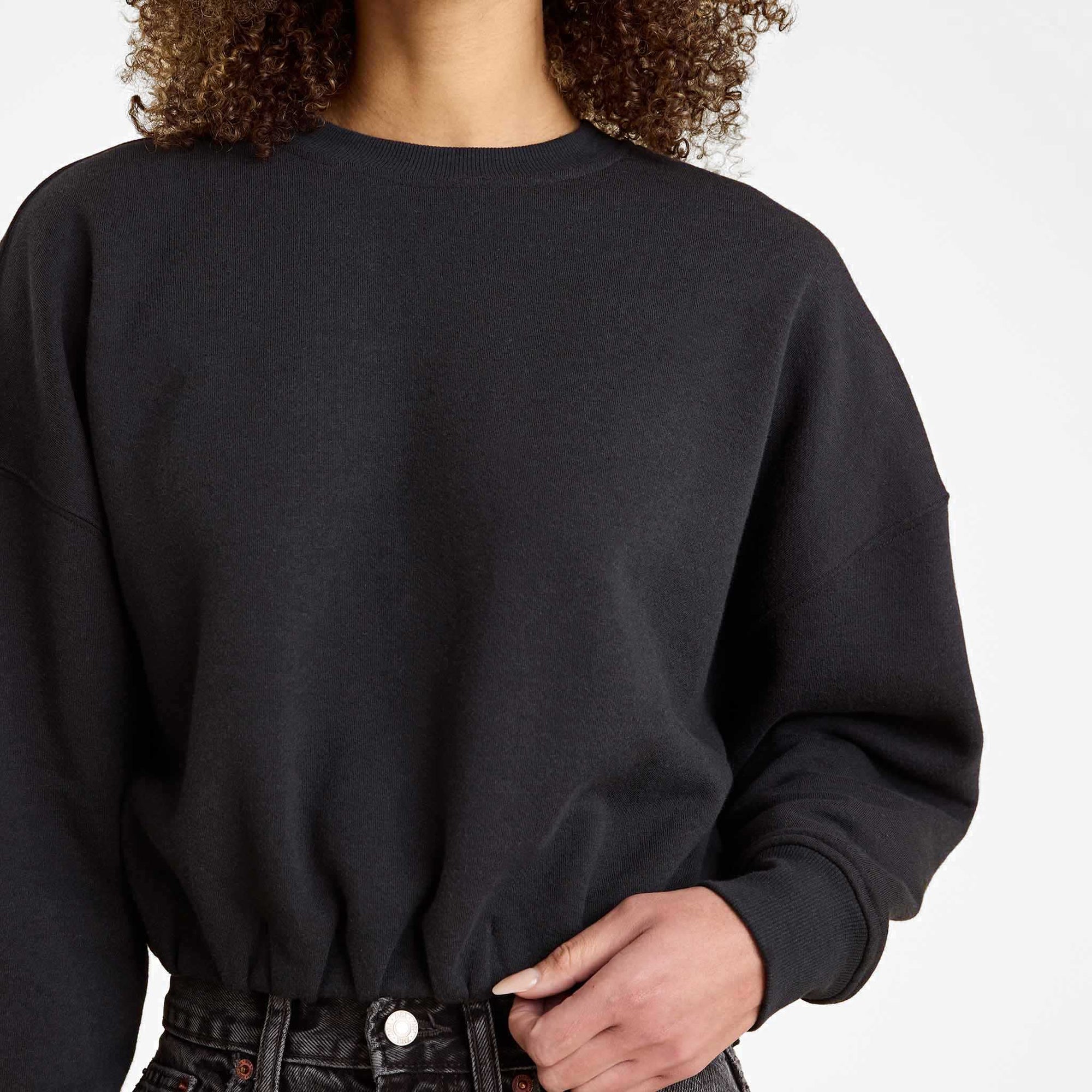 Vintage Fleece Cinch Waist Sweatshirt