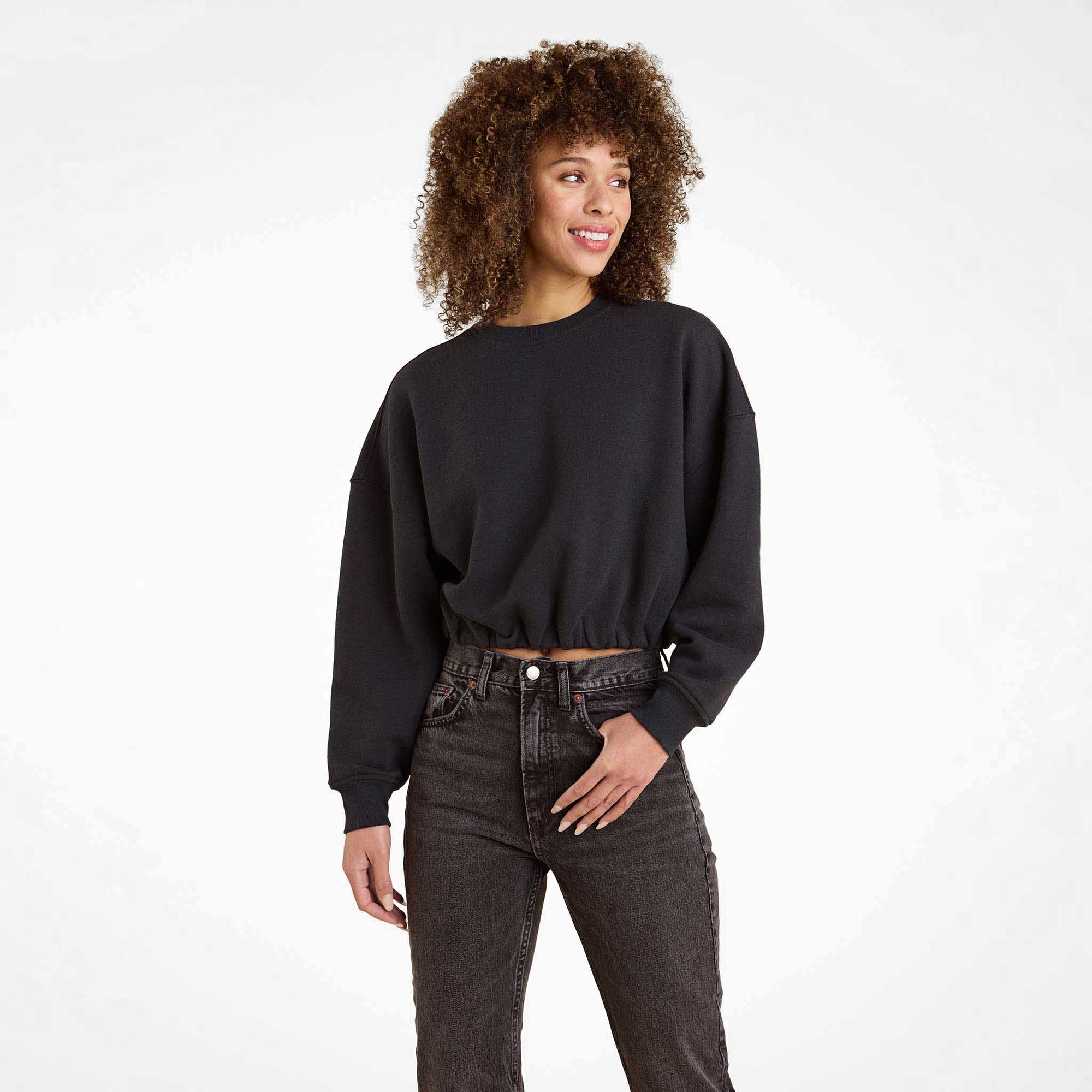 Vintage Fleece Cinch Waist Sweatshirt
