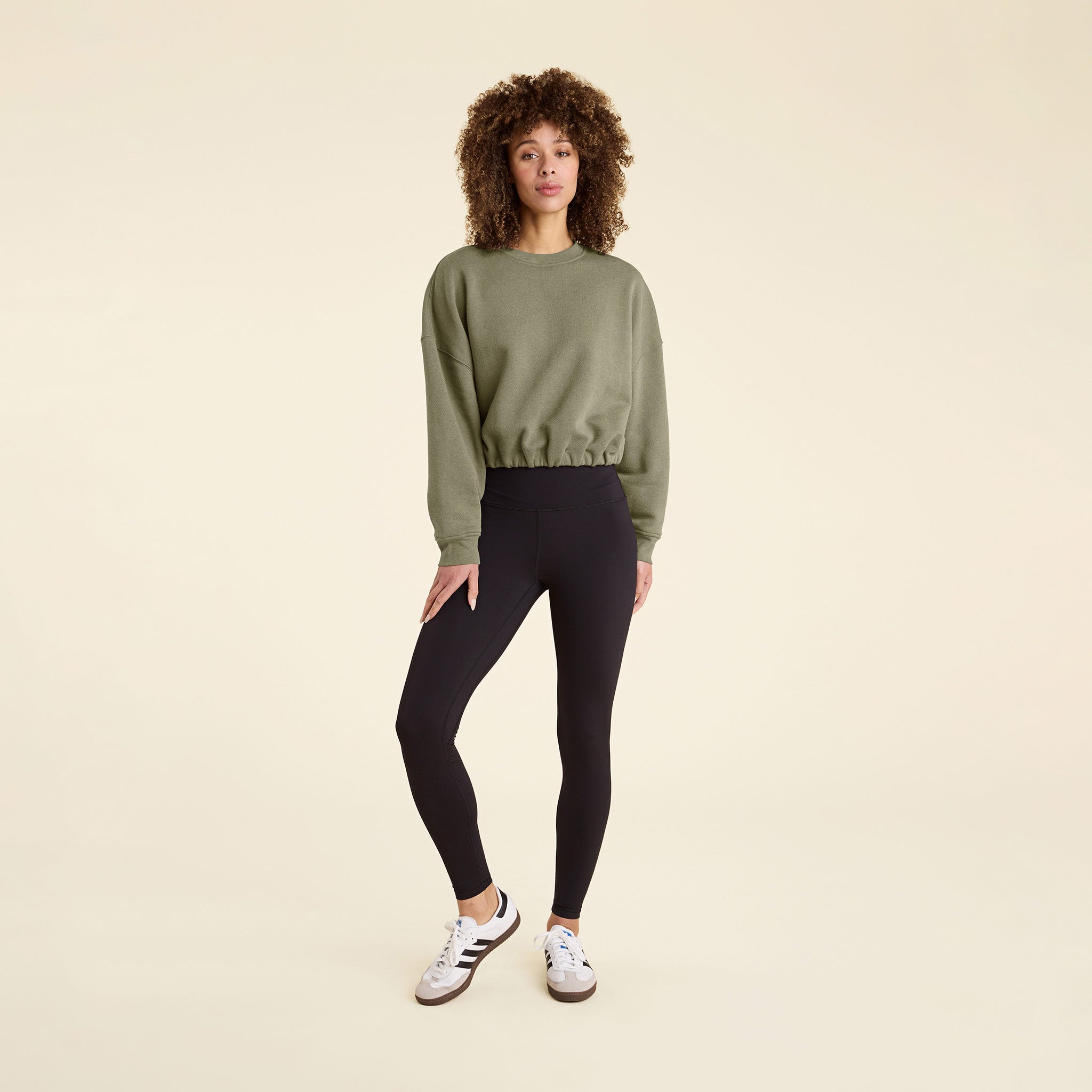 Cinch Waist Sweatshirt | Olive