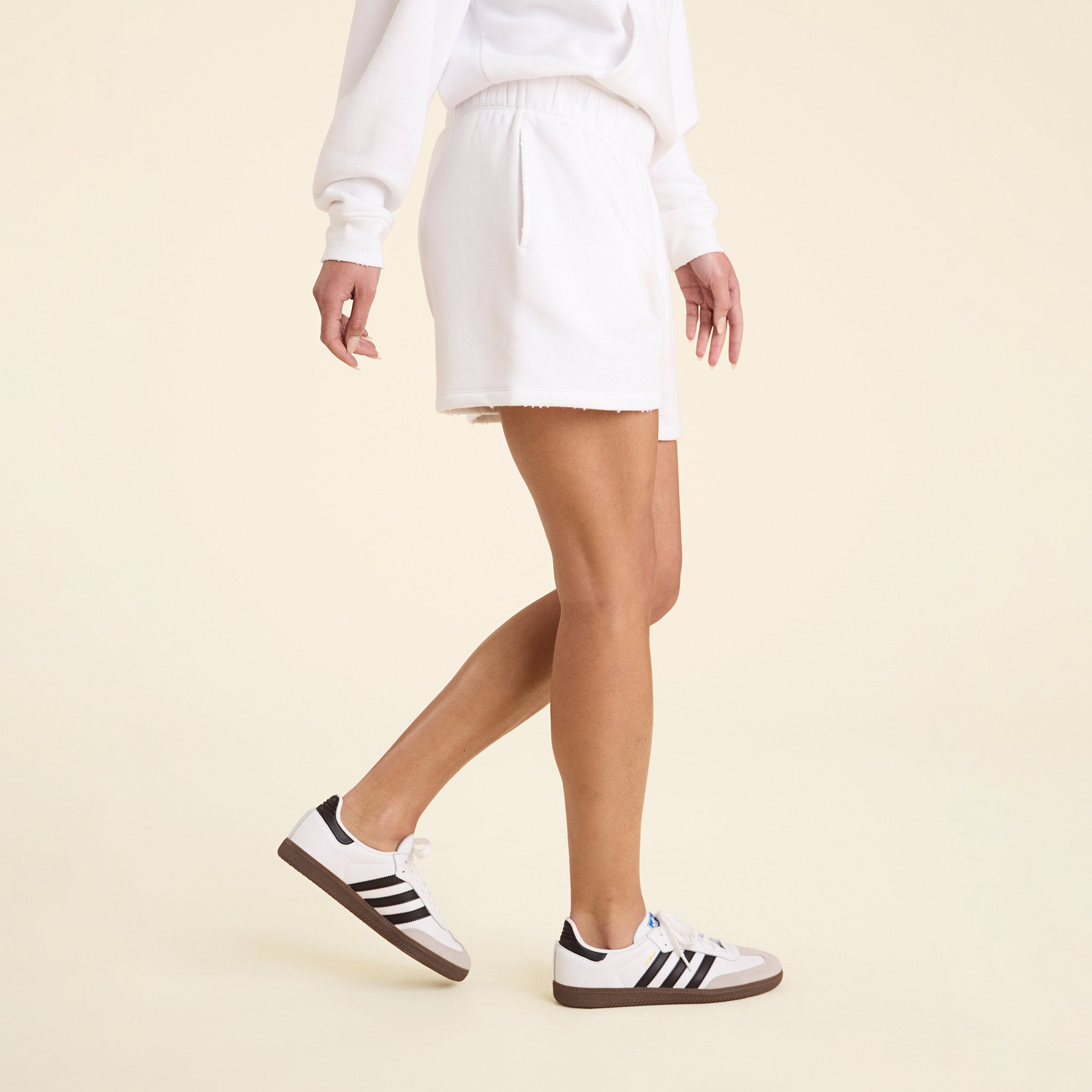 Vintage Fleece Shorts | White