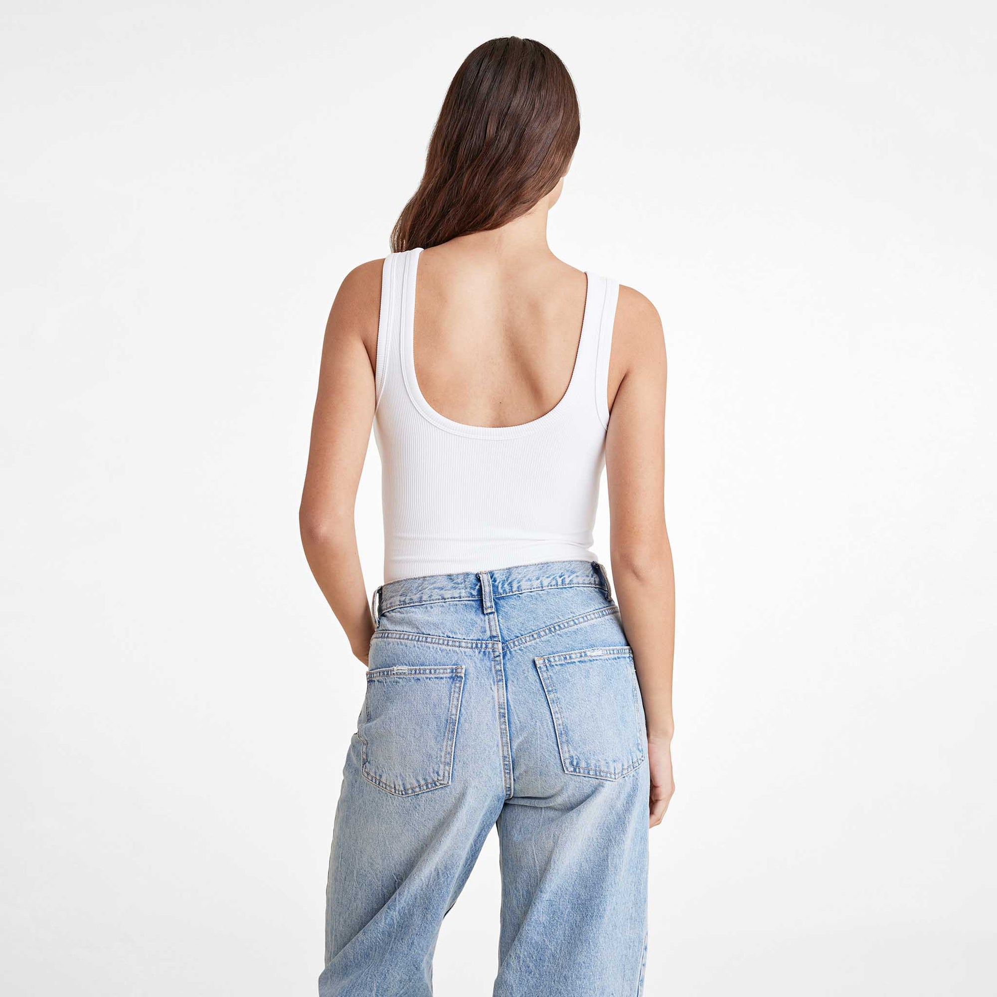 Ribbed Scoop Tank Bodysuit