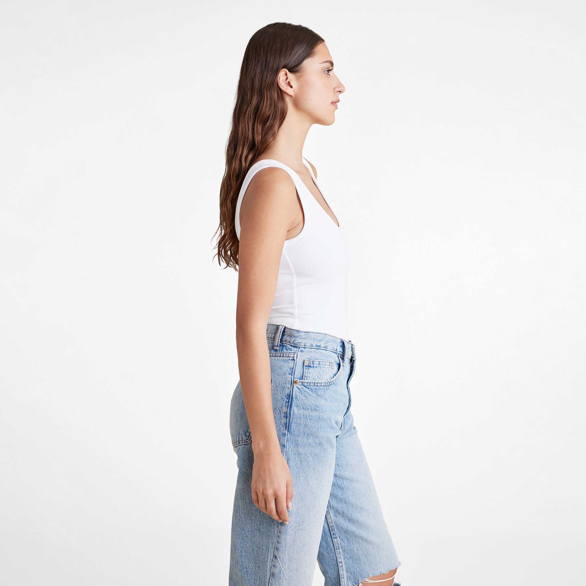 Ribbed Scoop Tank Bodysuit