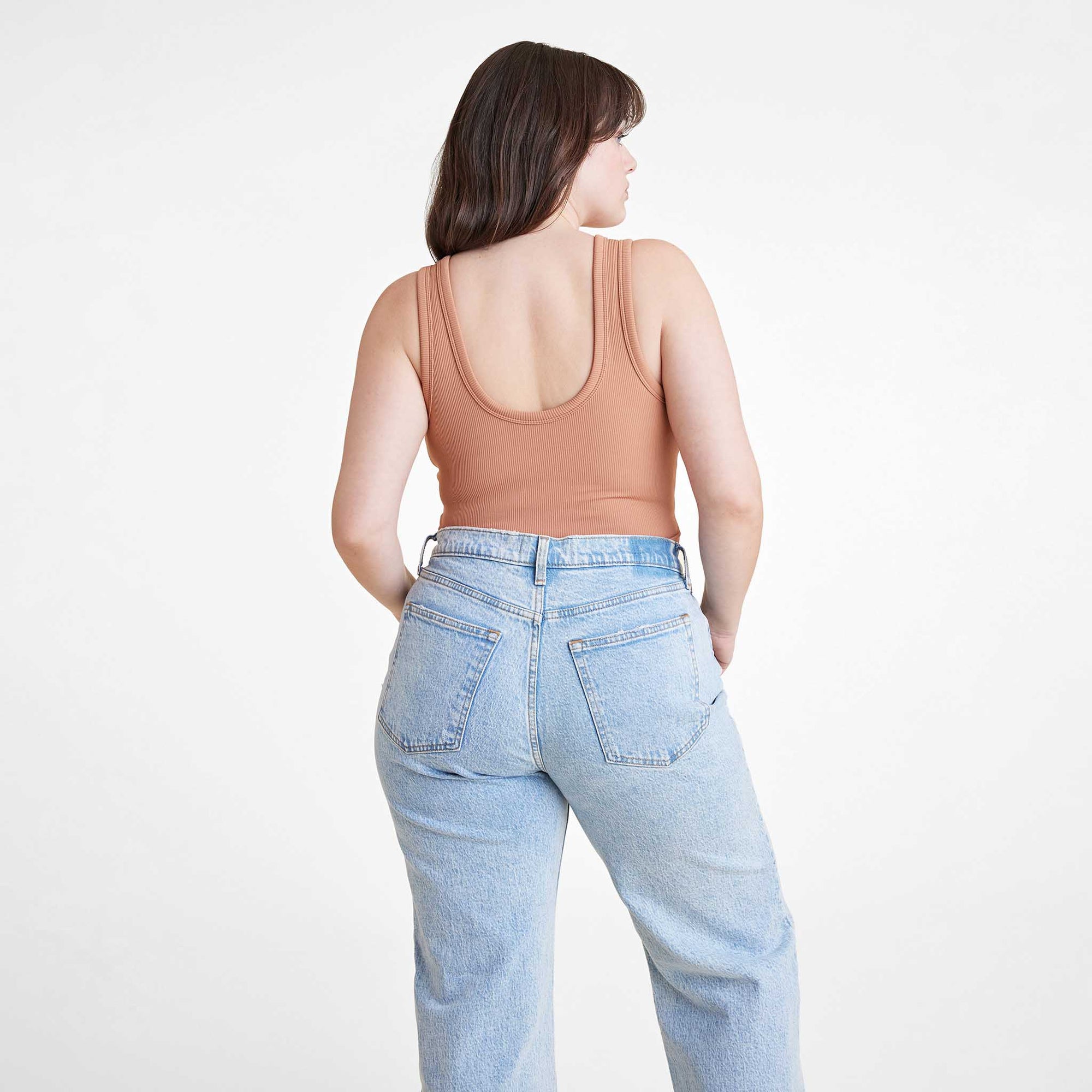 Ribbed Scoop Tank Bodysuit