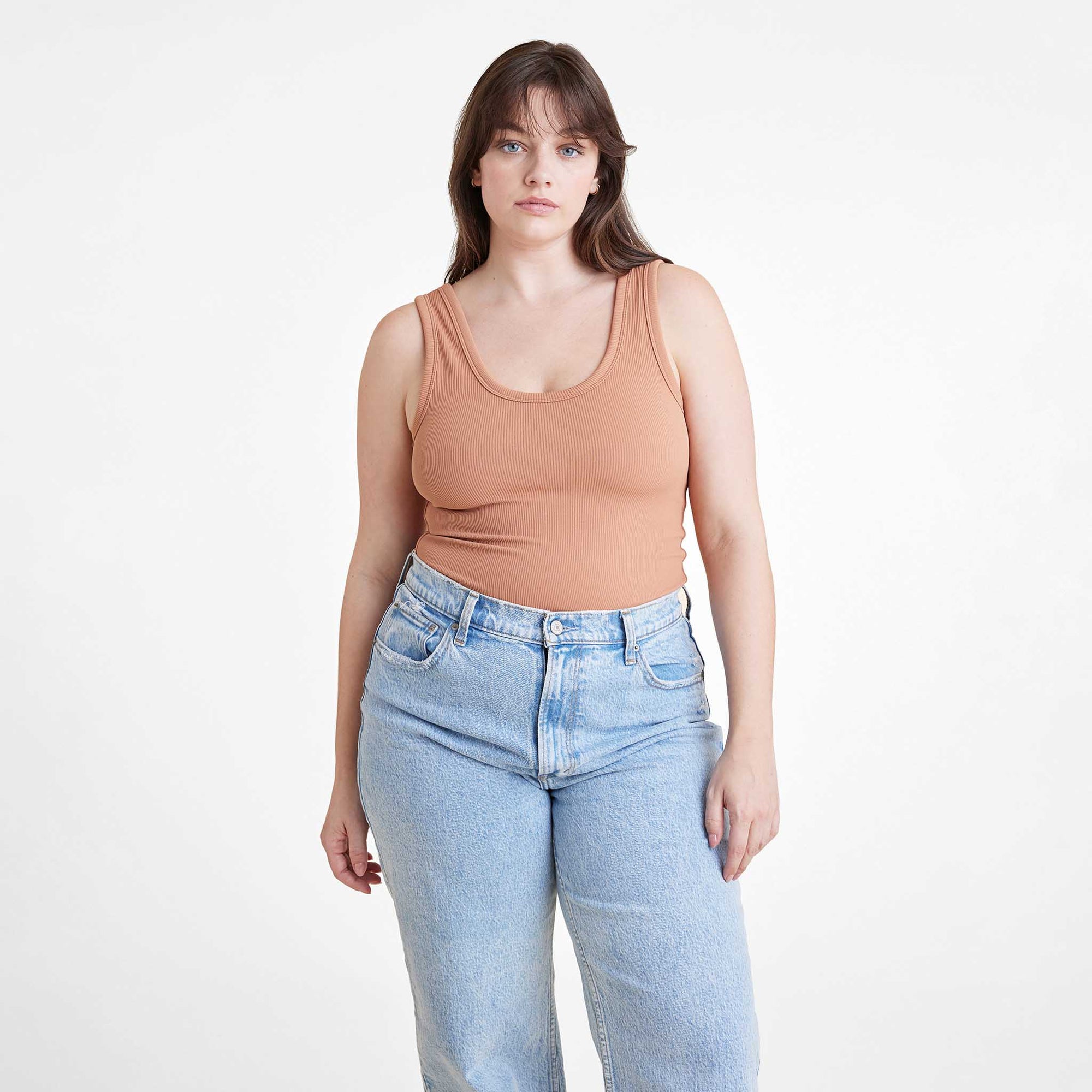 Ribbed Scoop Tank Bodysuit