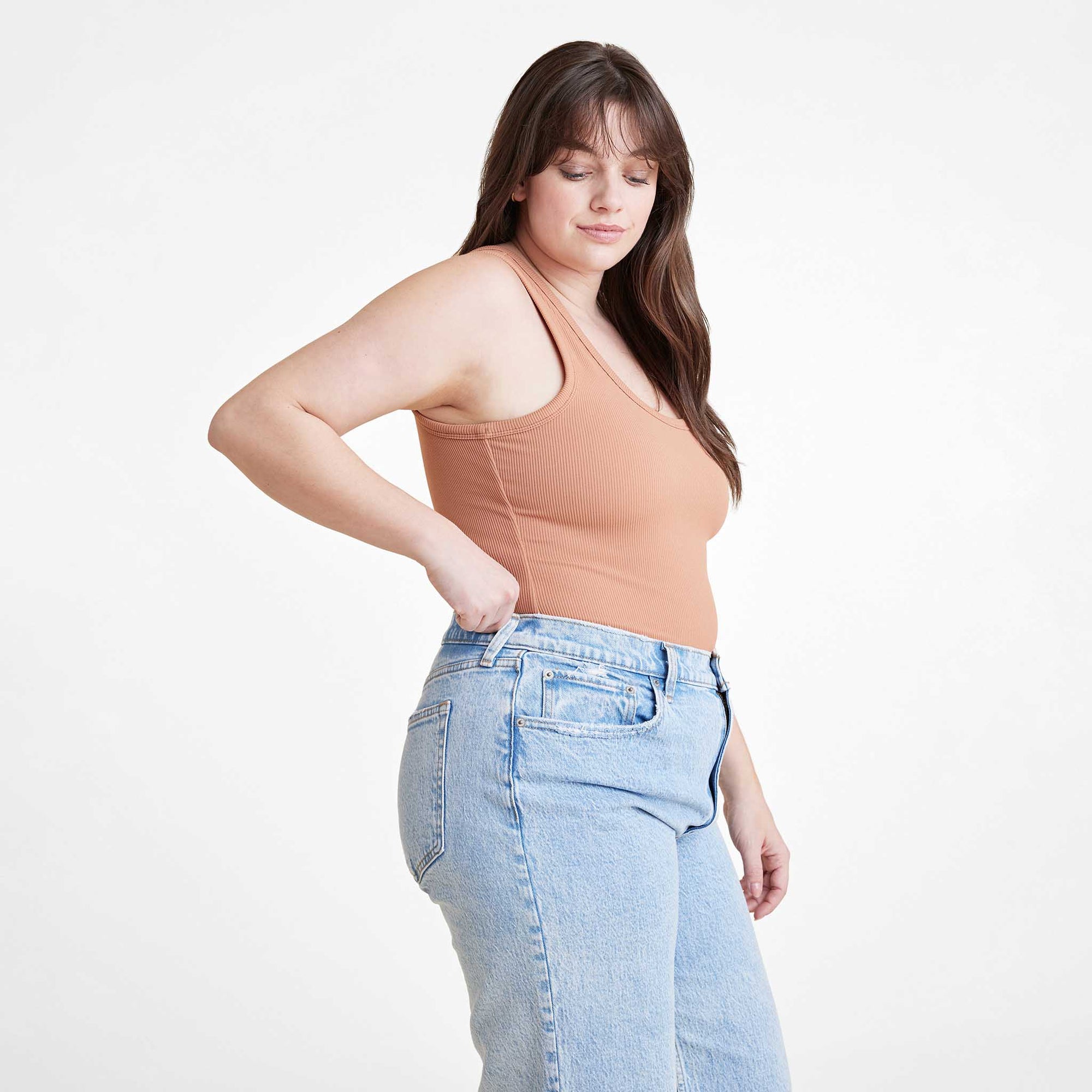 Ribbed Scoop Tank Bodysuit