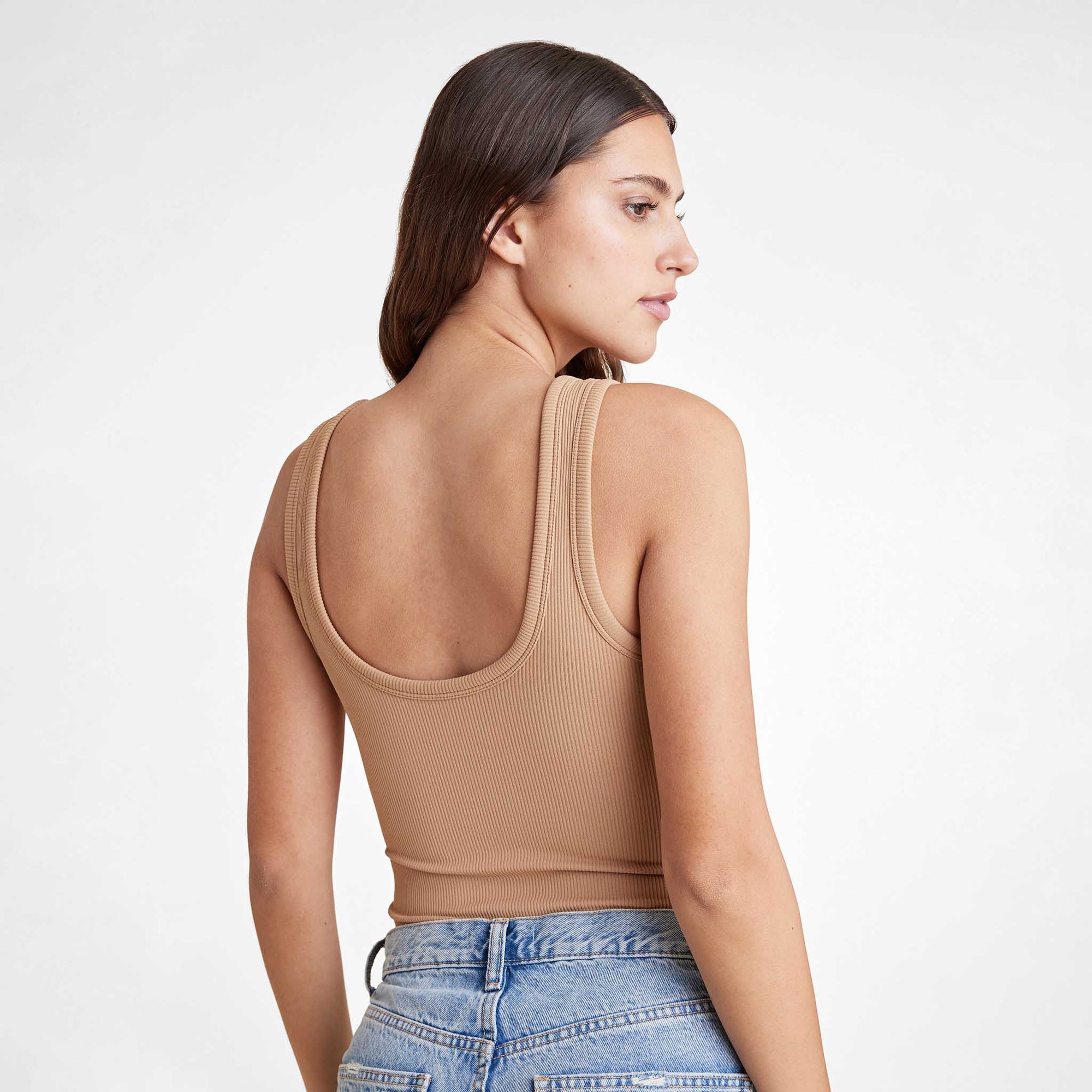 Ribbed Scoop Tank Bodysuit