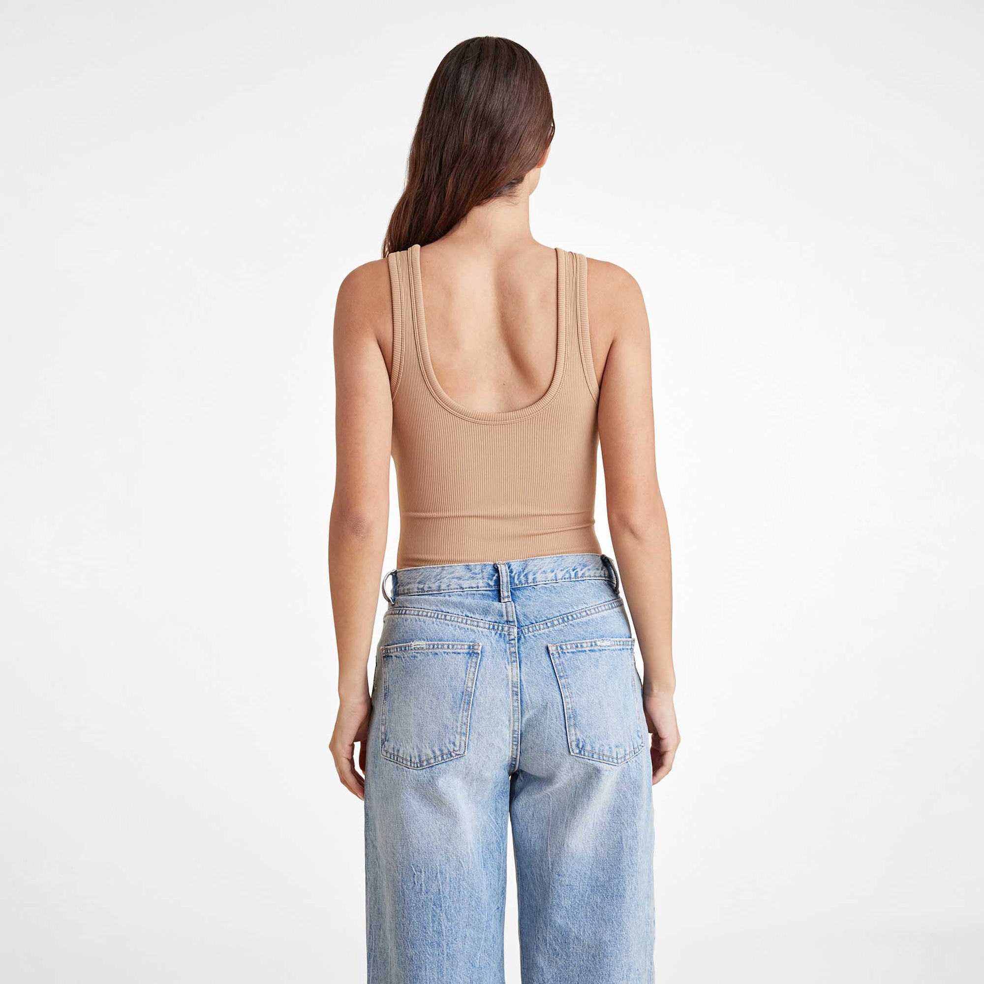 Ribbed Scoop Tank Bodysuit