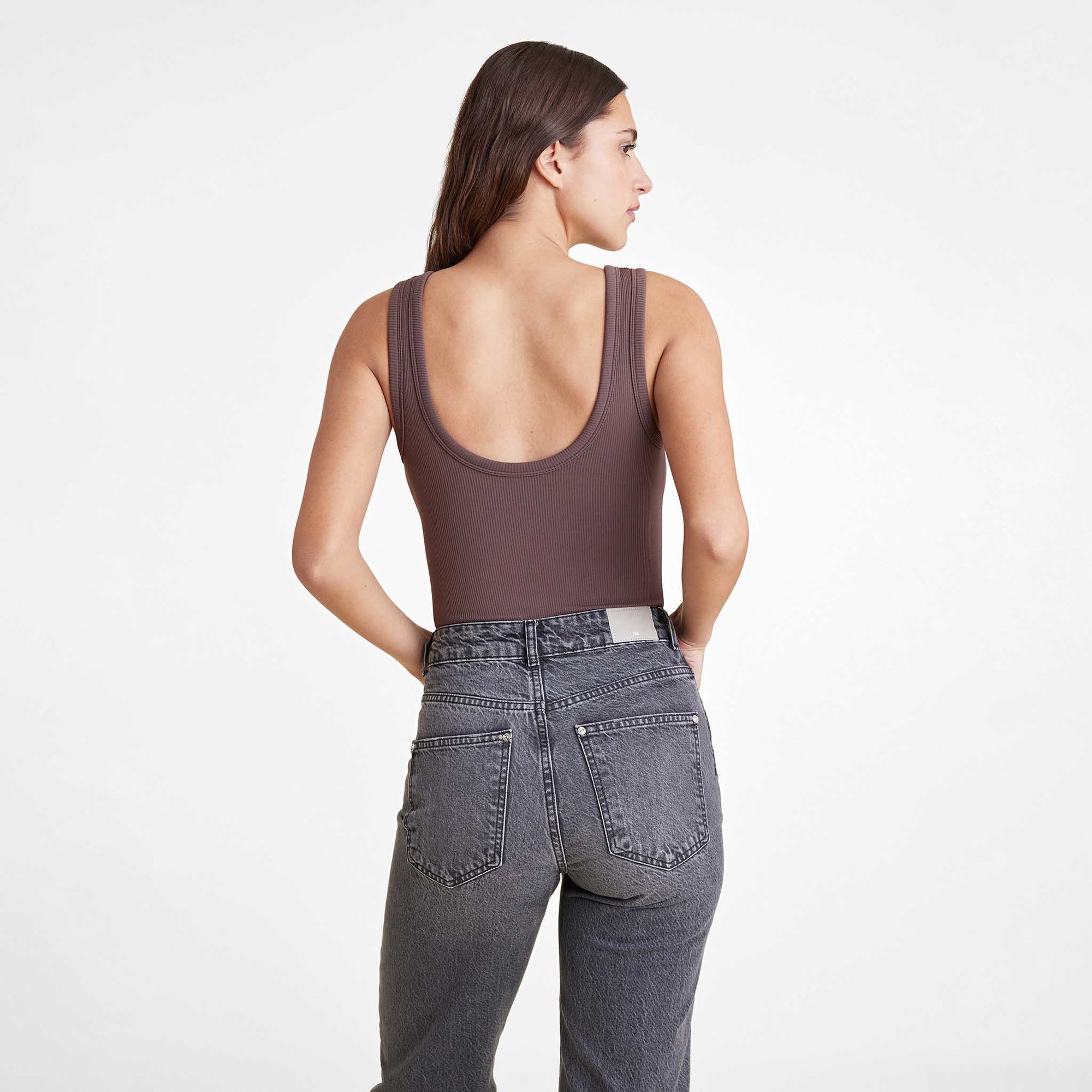 Ribbed Scoop Tank Bodysuit