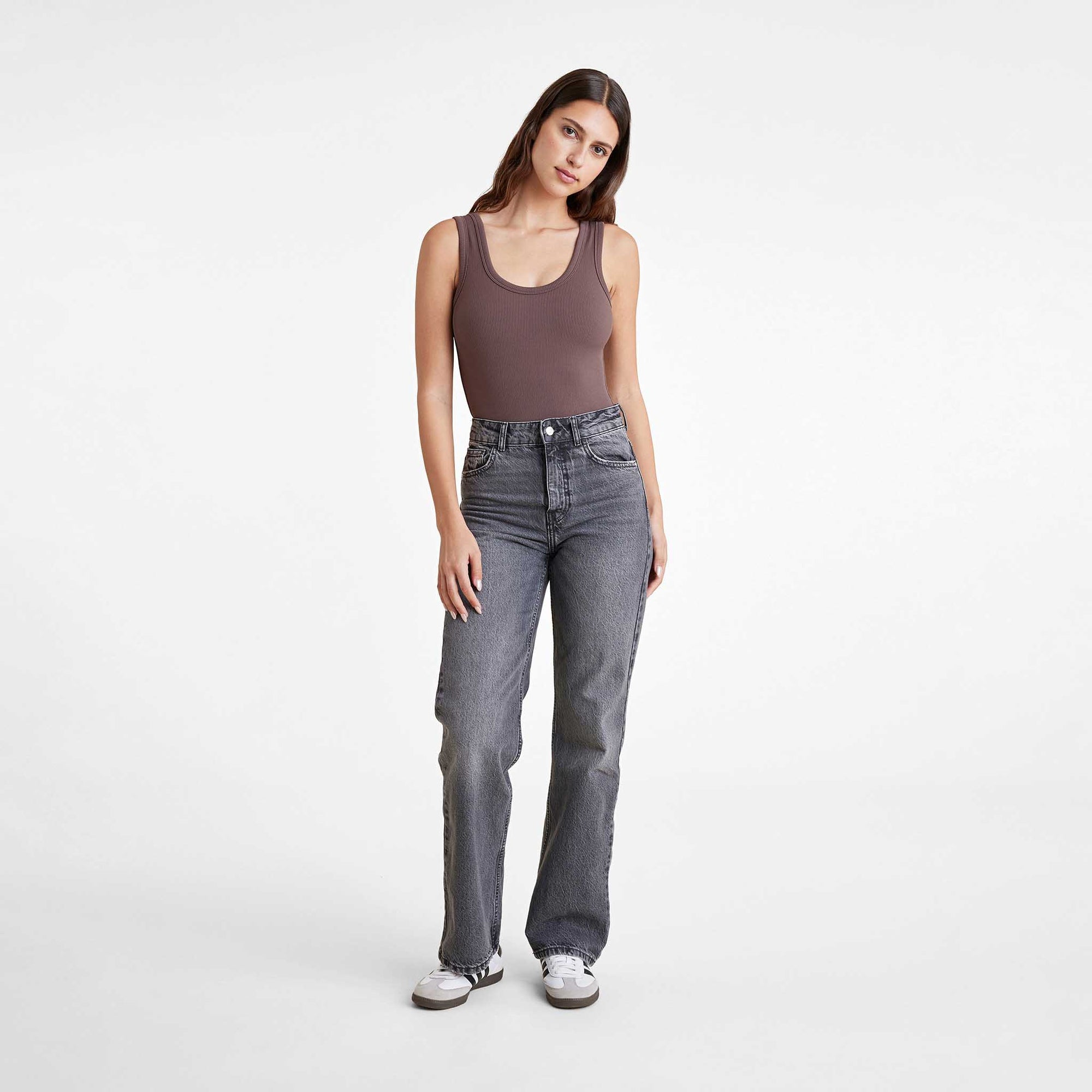 Ribbed Scoop Tank Bodysuit