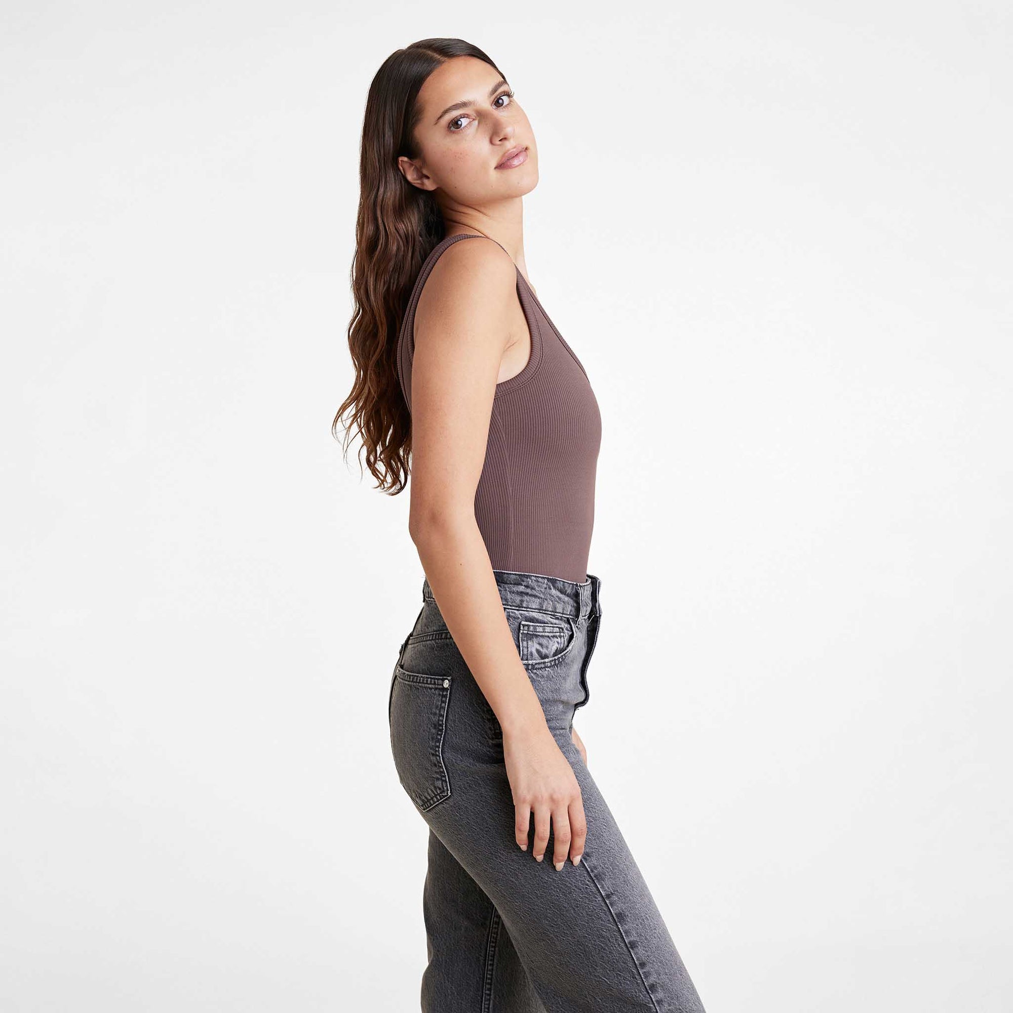 Ribbed Scoop Tank Bodysuit