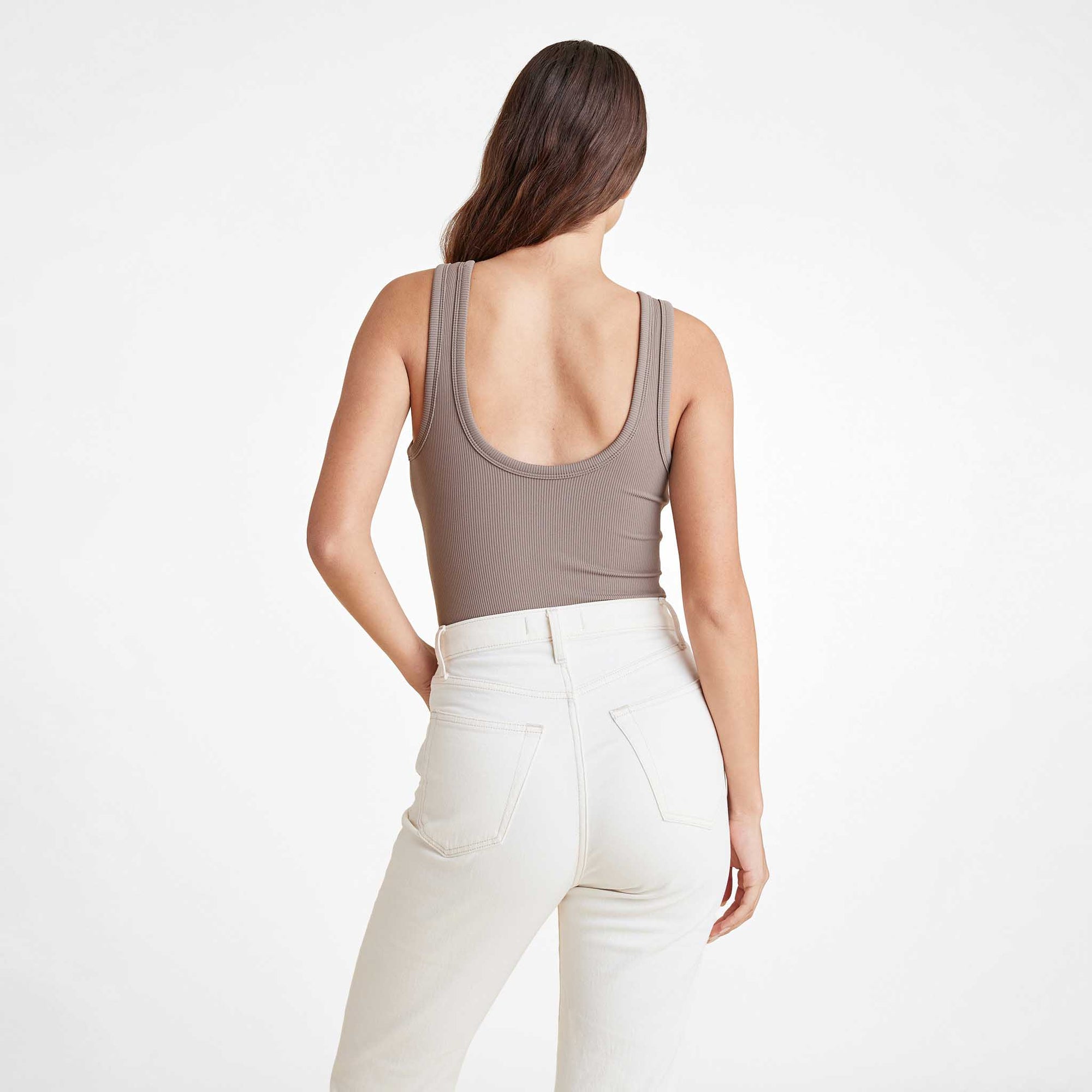 Ribbed Scoop Tank Bodysuit