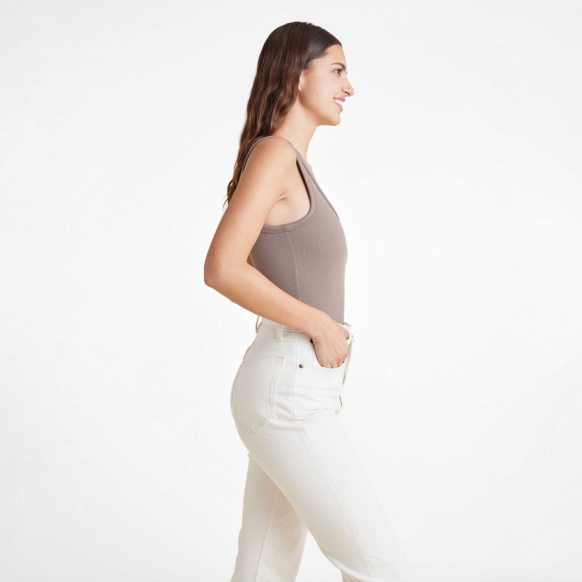 Ribbed Scoop Tank Bodysuit