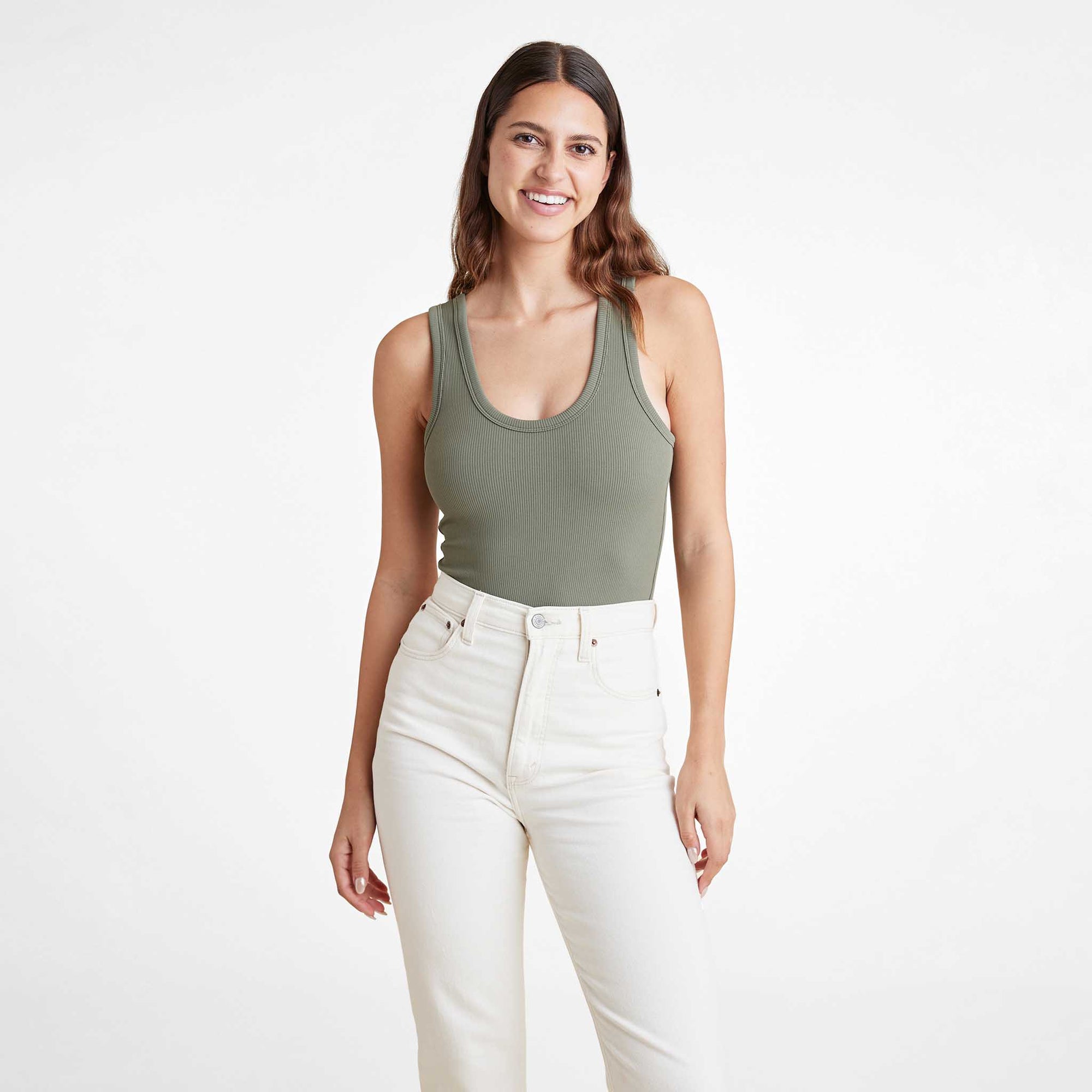Ribbed Scoop Tank Bodysuit