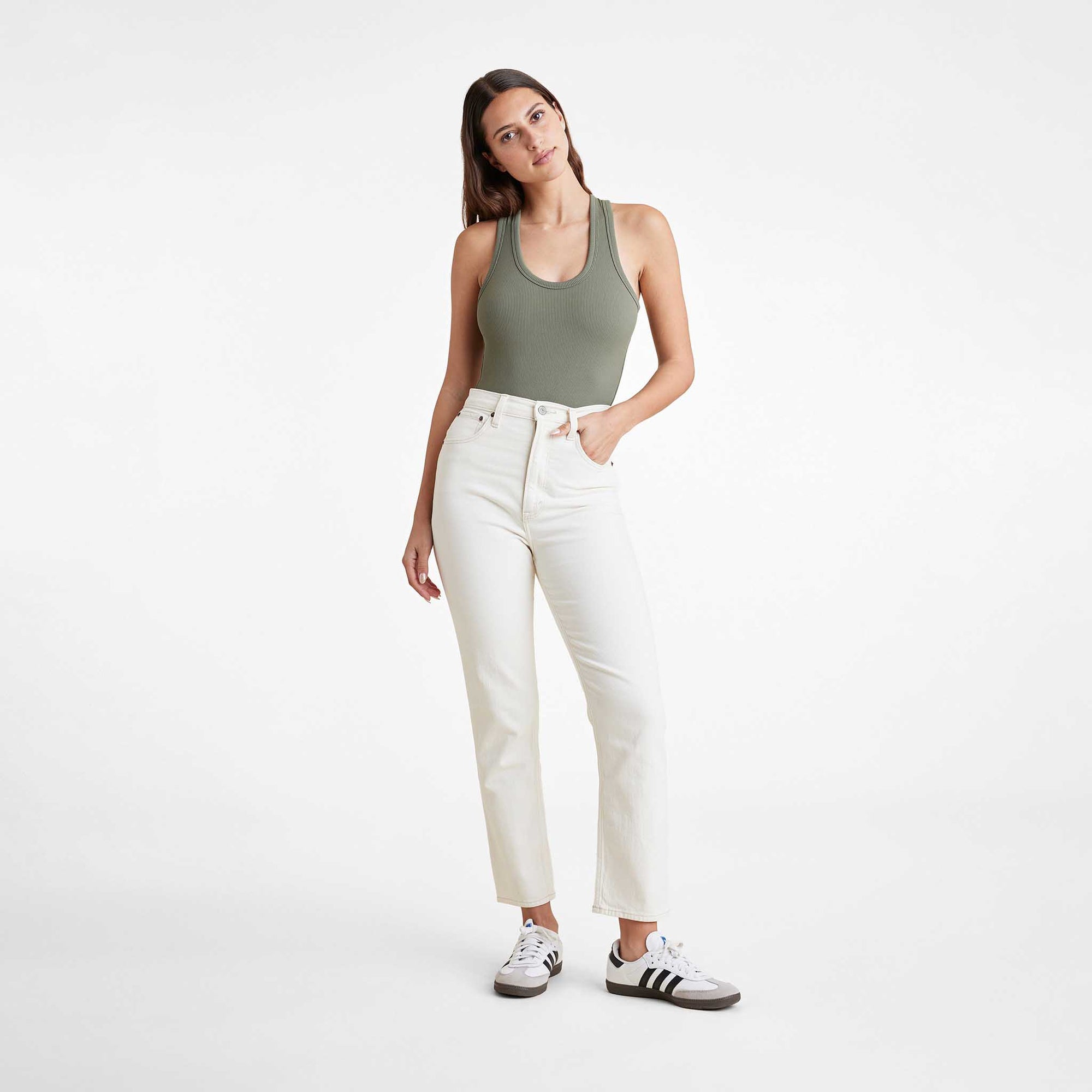Ribbed Scoop Tank Bodysuit