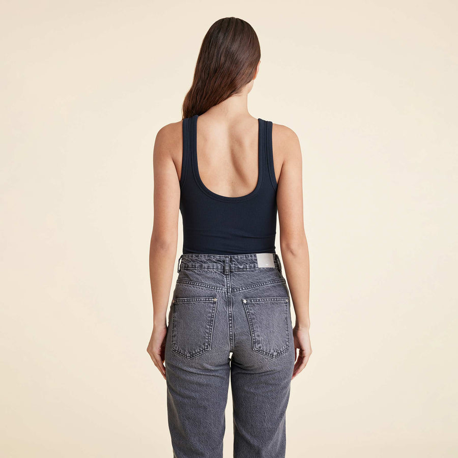 S.K. Bamboo Classic Tank Bodysuit - Black main image 1