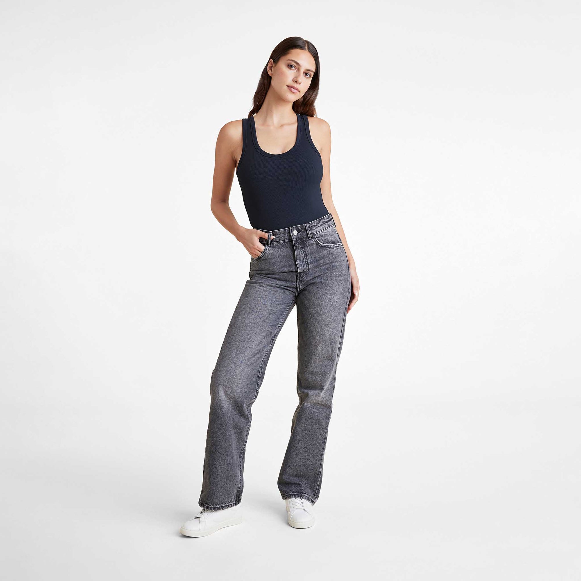 Ribbed Scoop Tank Bodysuit