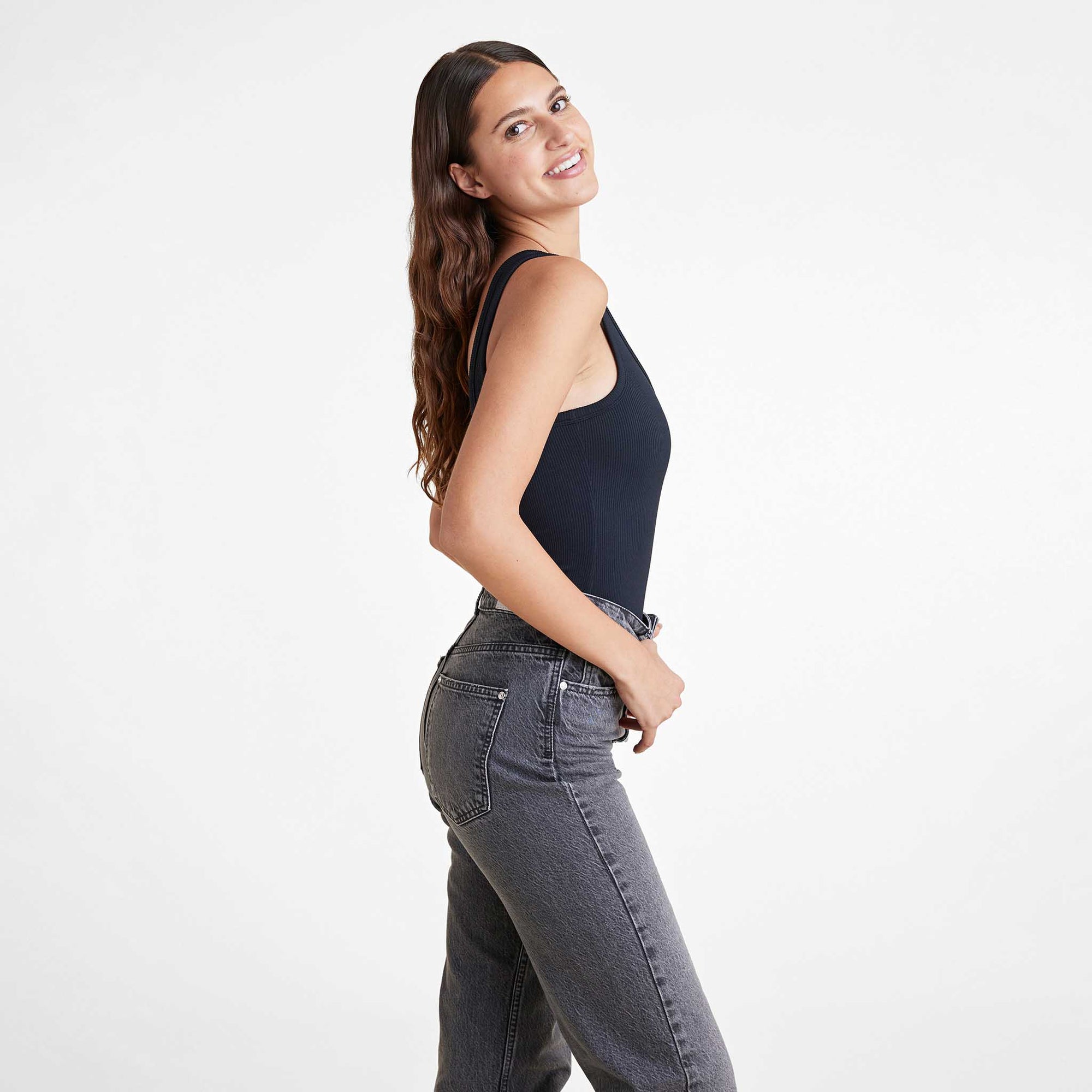 Ribbed Scoop Tank Bodysuit