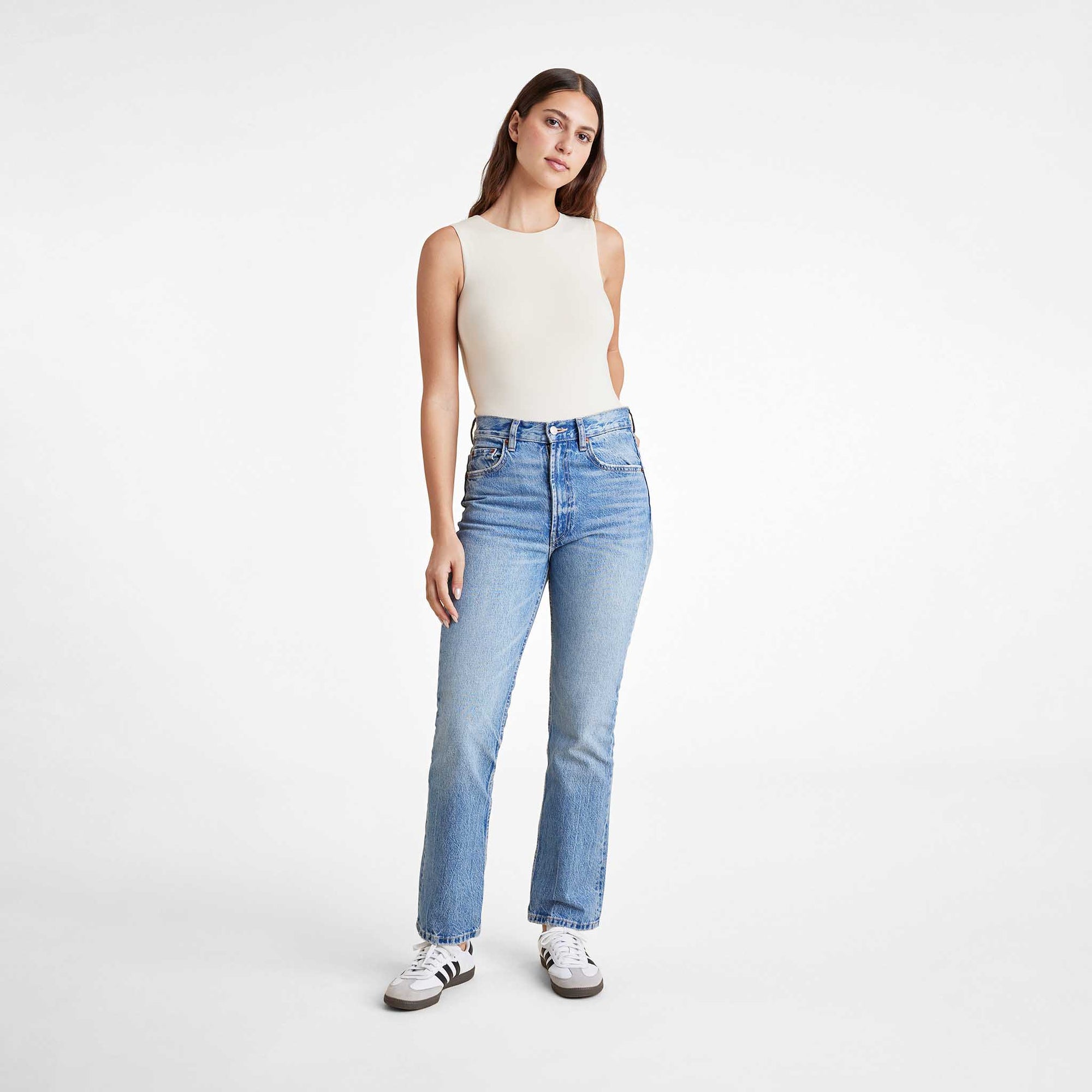 Cotton Stretch Classic Crewneck Tank Bodysuit