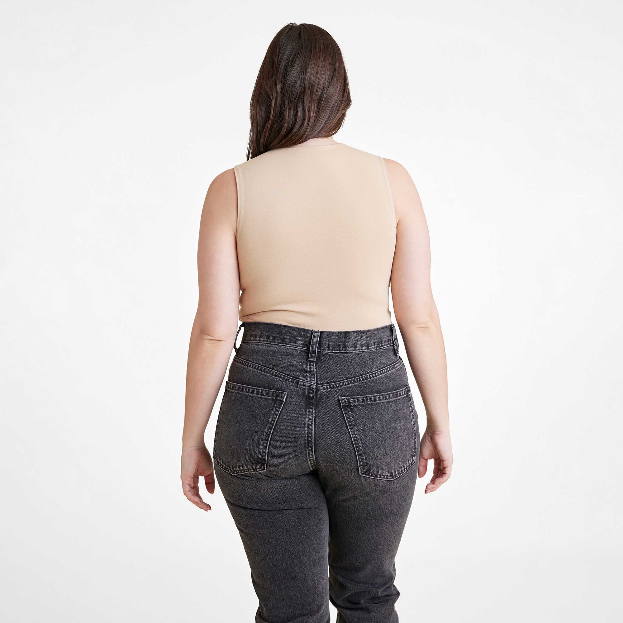 Cotton Stretch Classic Crewneck Tank Bodysuit