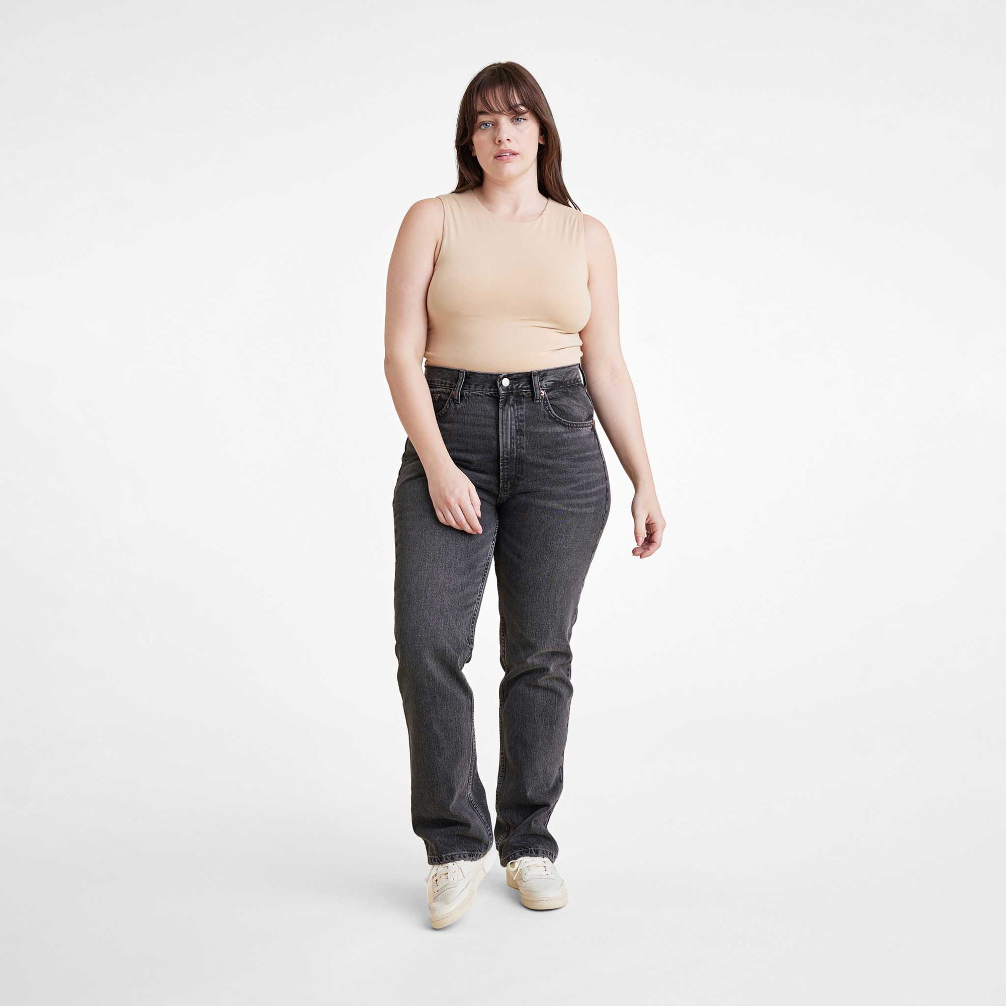 Cotton Stretch Classic Crewneck Tank Bodysuit