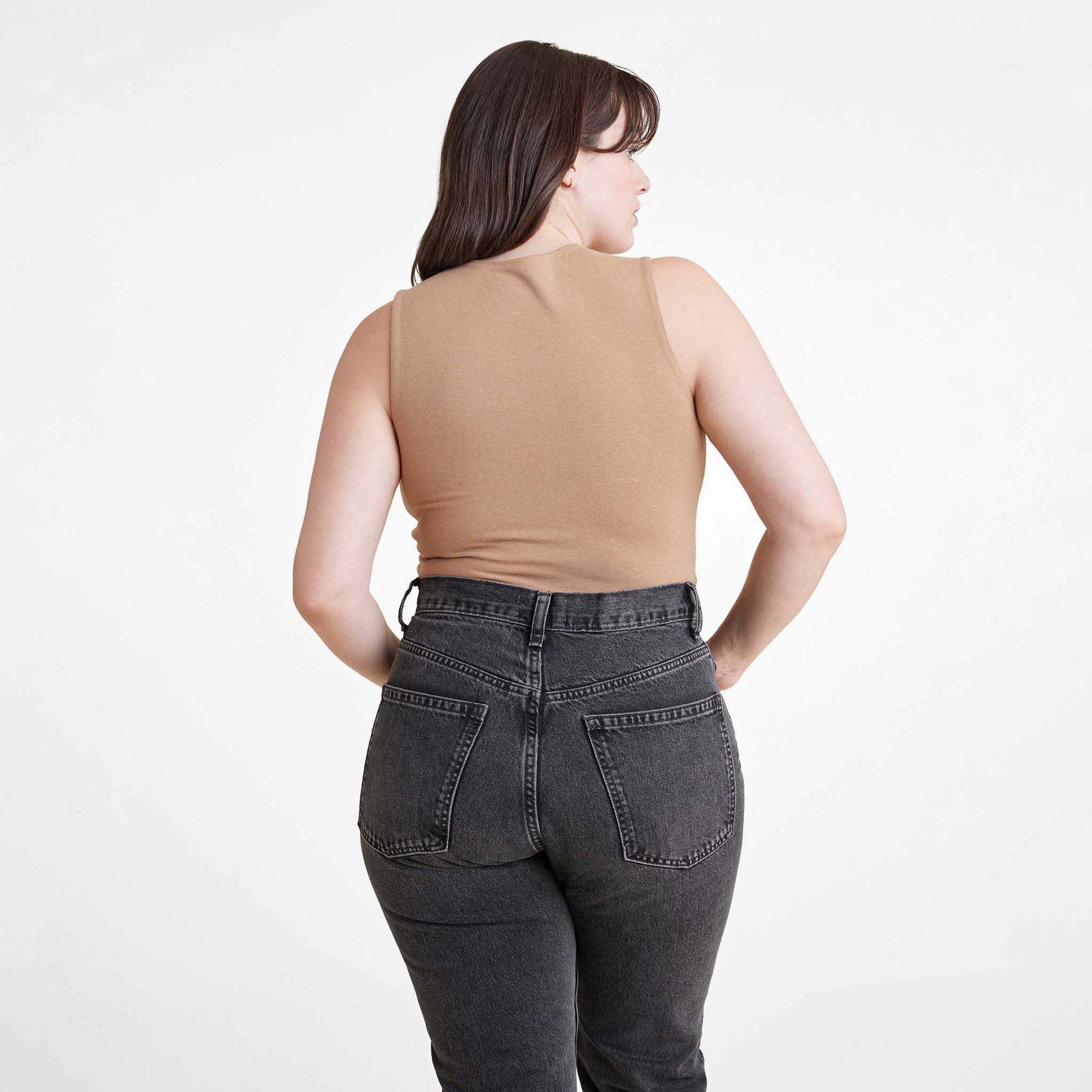 Cotton Stretch Classic Crewneck Tank Bodysuit