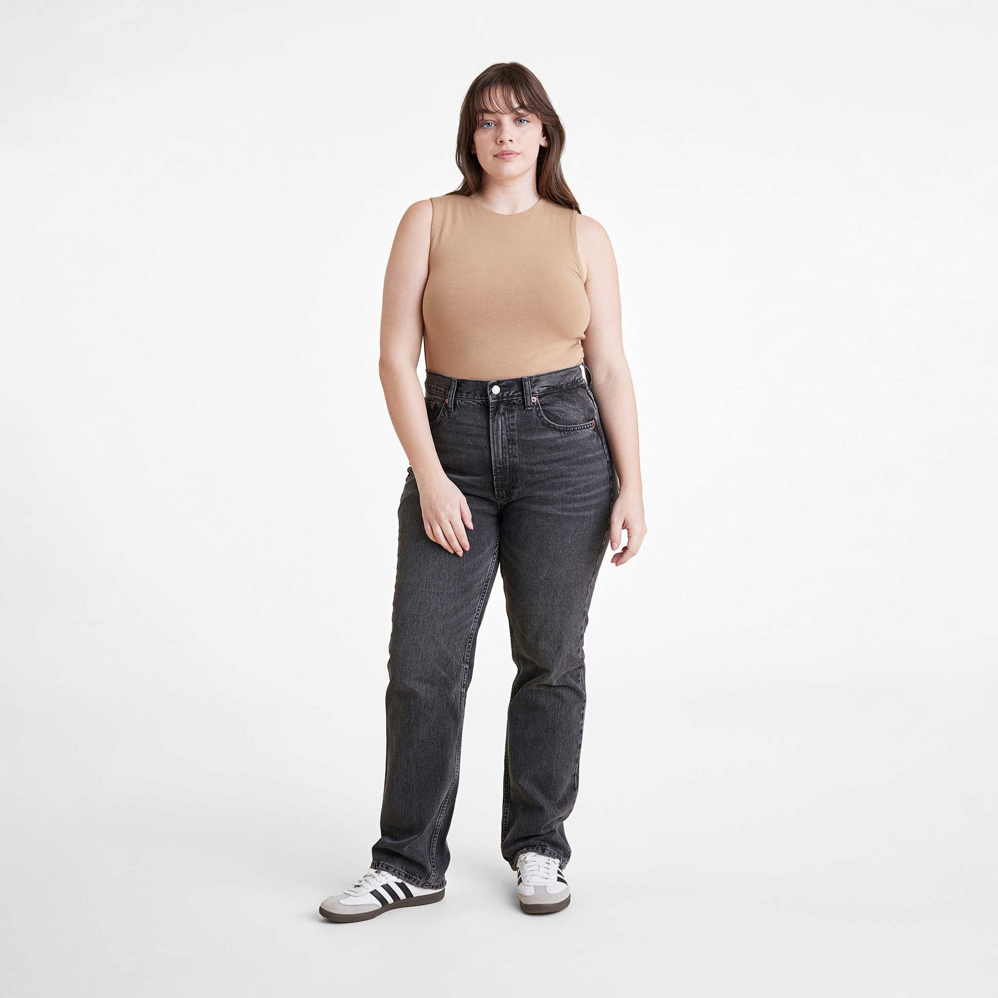 Cotton Stretch Classic Crewneck Tank Bodysuit