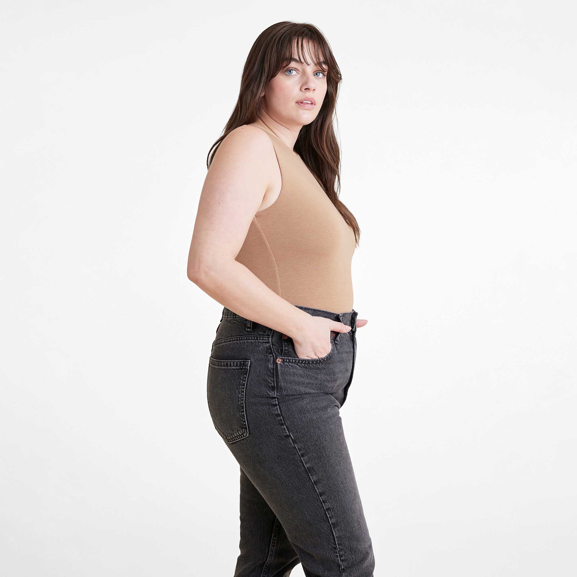 Cotton Stretch Classic Crewneck Tank Bodysuit