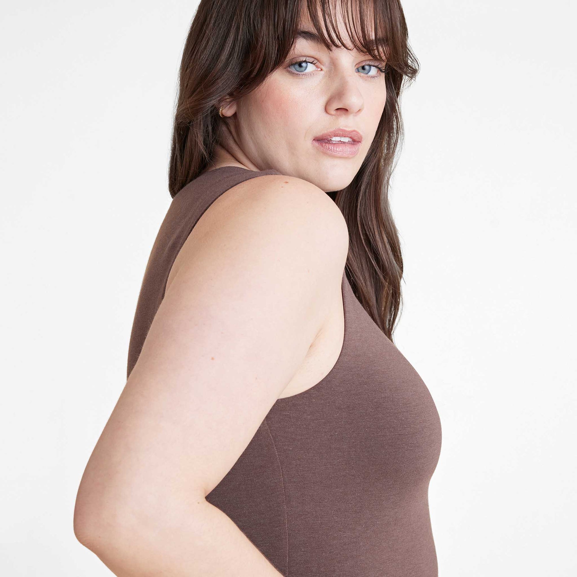Cotton Stretch Classic Crewneck Tank Bodysuit