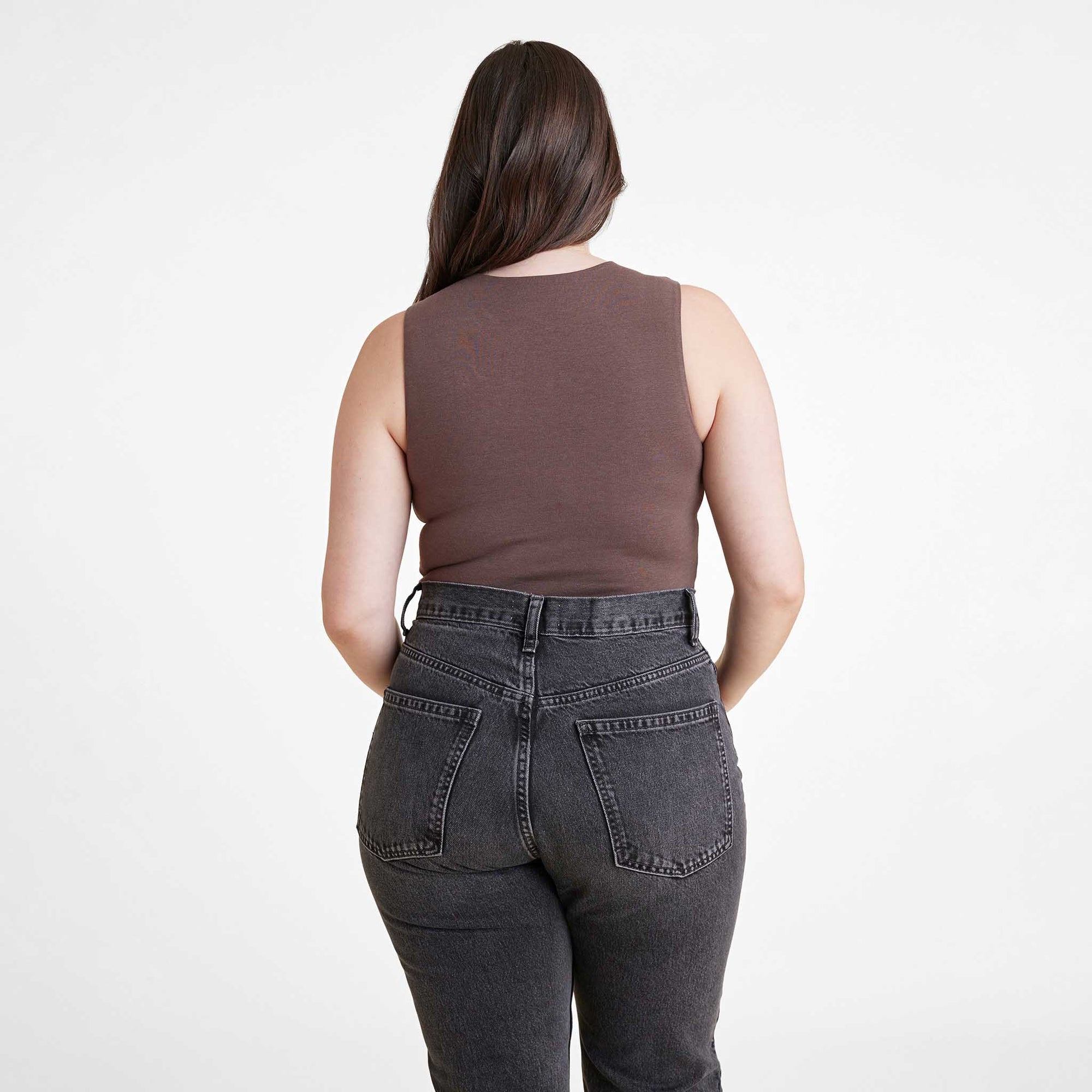 Cotton Stretch Classic Crewneck Tank Bodysuit