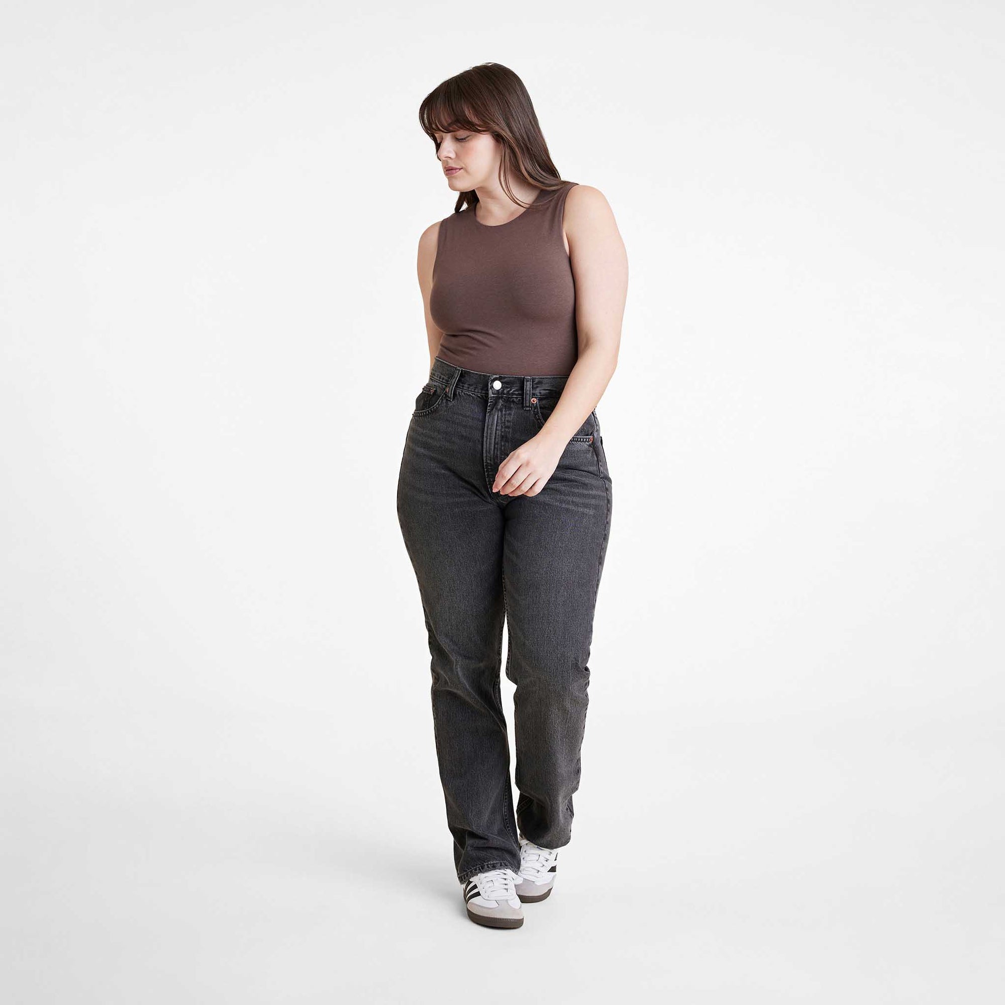 Cotton Stretch Classic Crewneck Tank Bodysuit