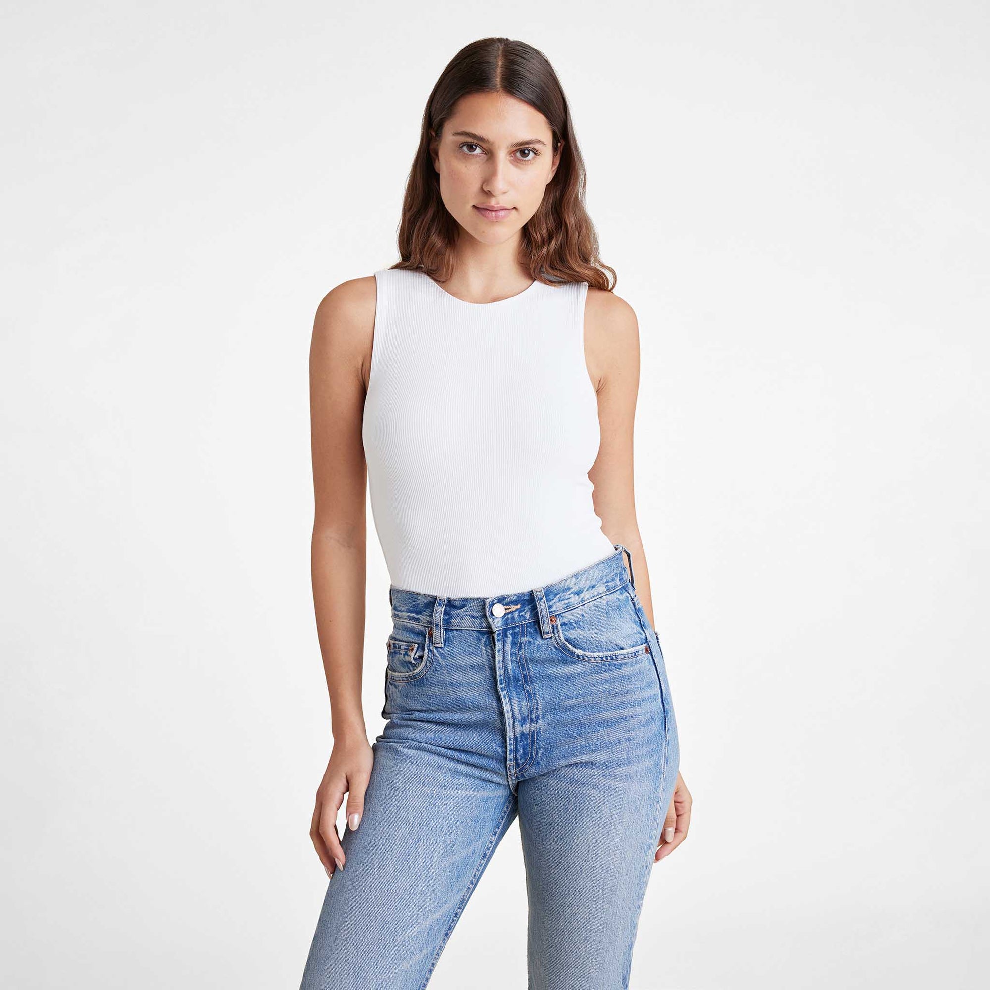 Ribbed Crewneck Tank Bodysuit