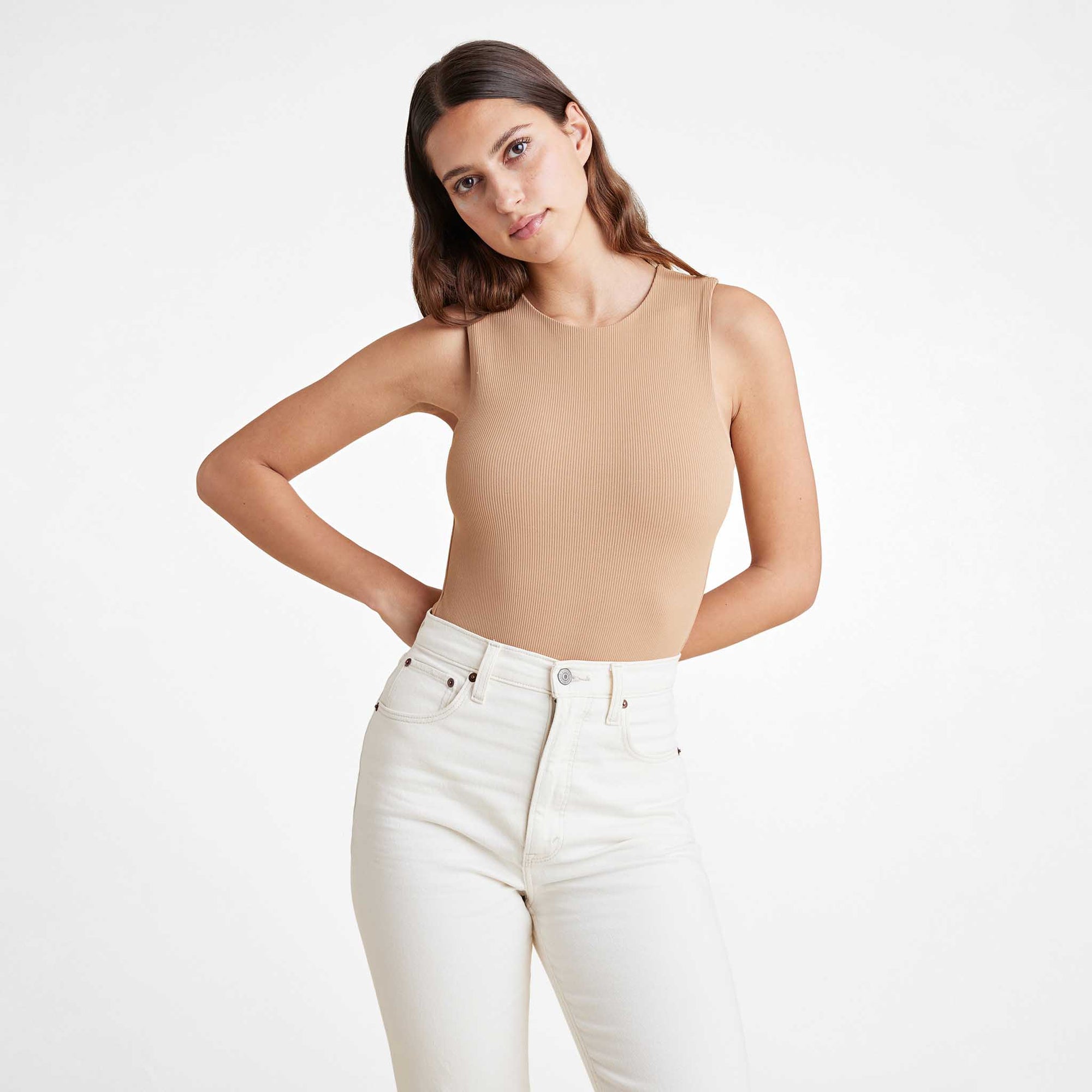 Ribbed Crewneck Tank Bodysuit