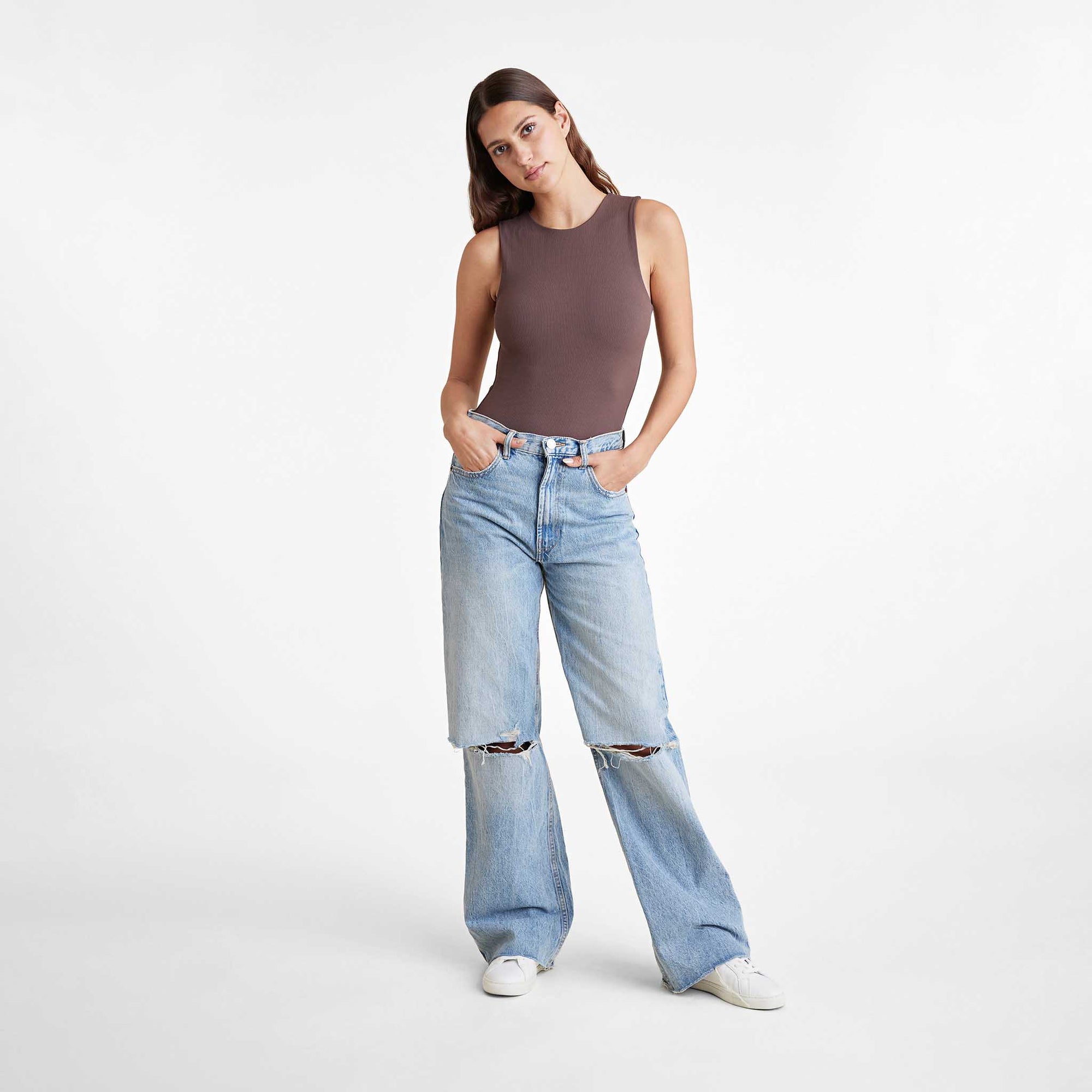 Ribbed Crewneck Tank Bodysuit