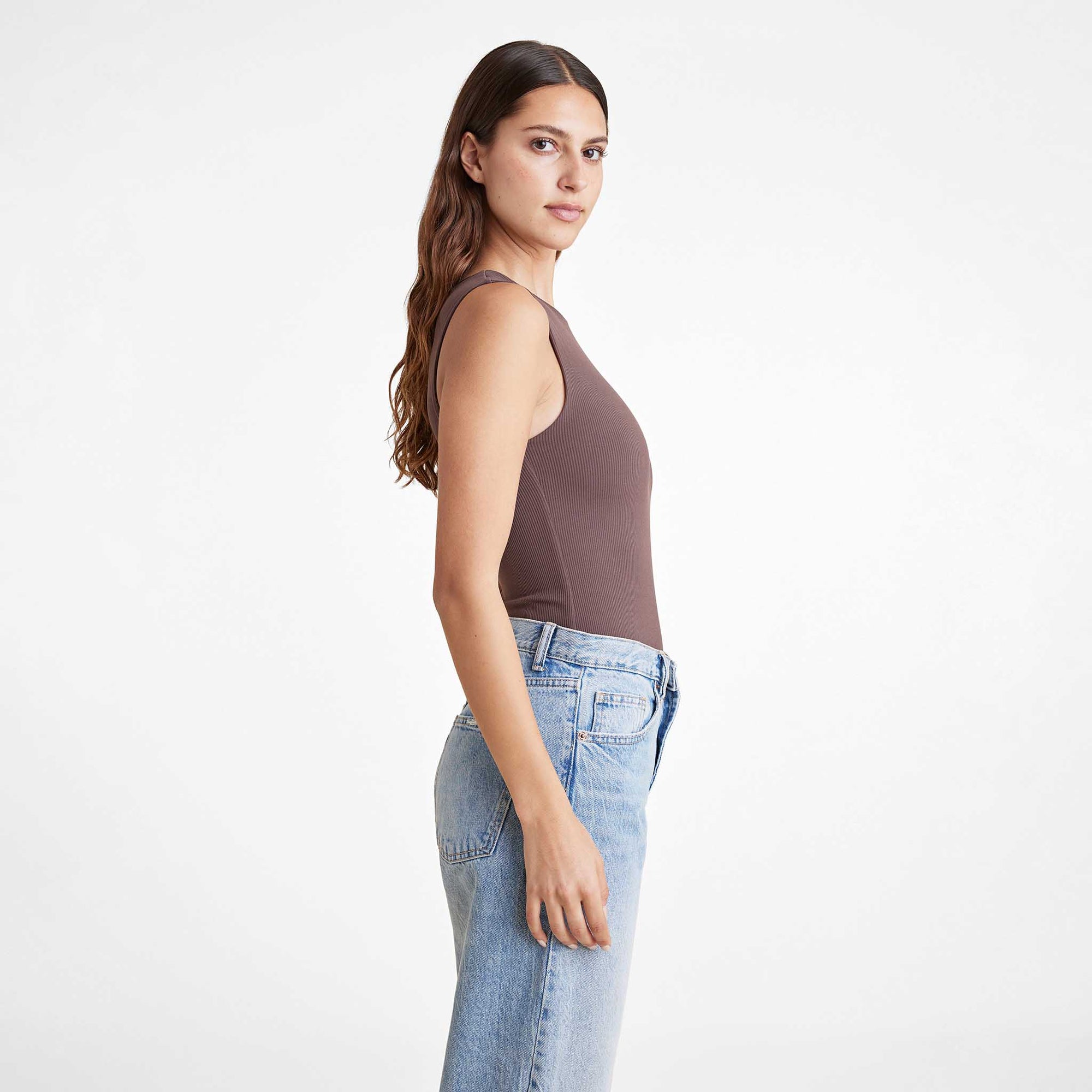 Ribbed Crewneck Tank Bodysuit