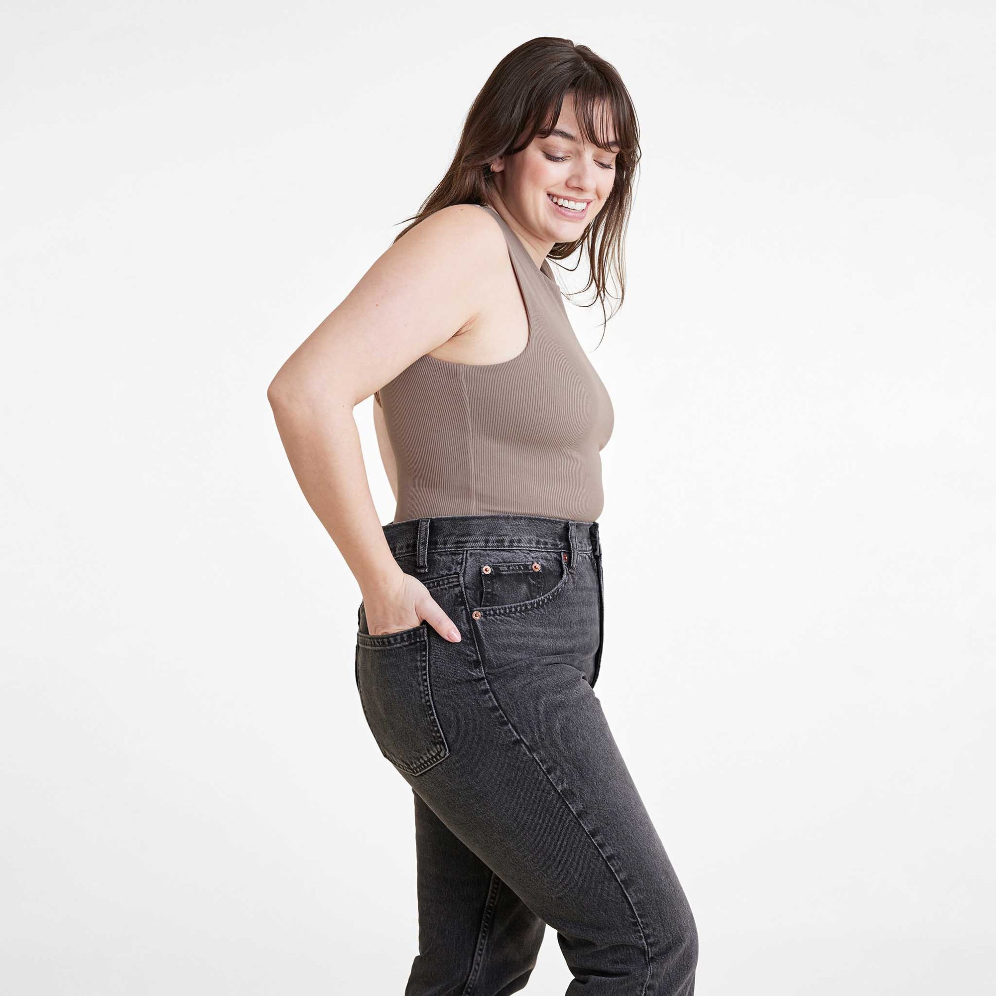 Ribbed Crewneck Tank Bodysuit
